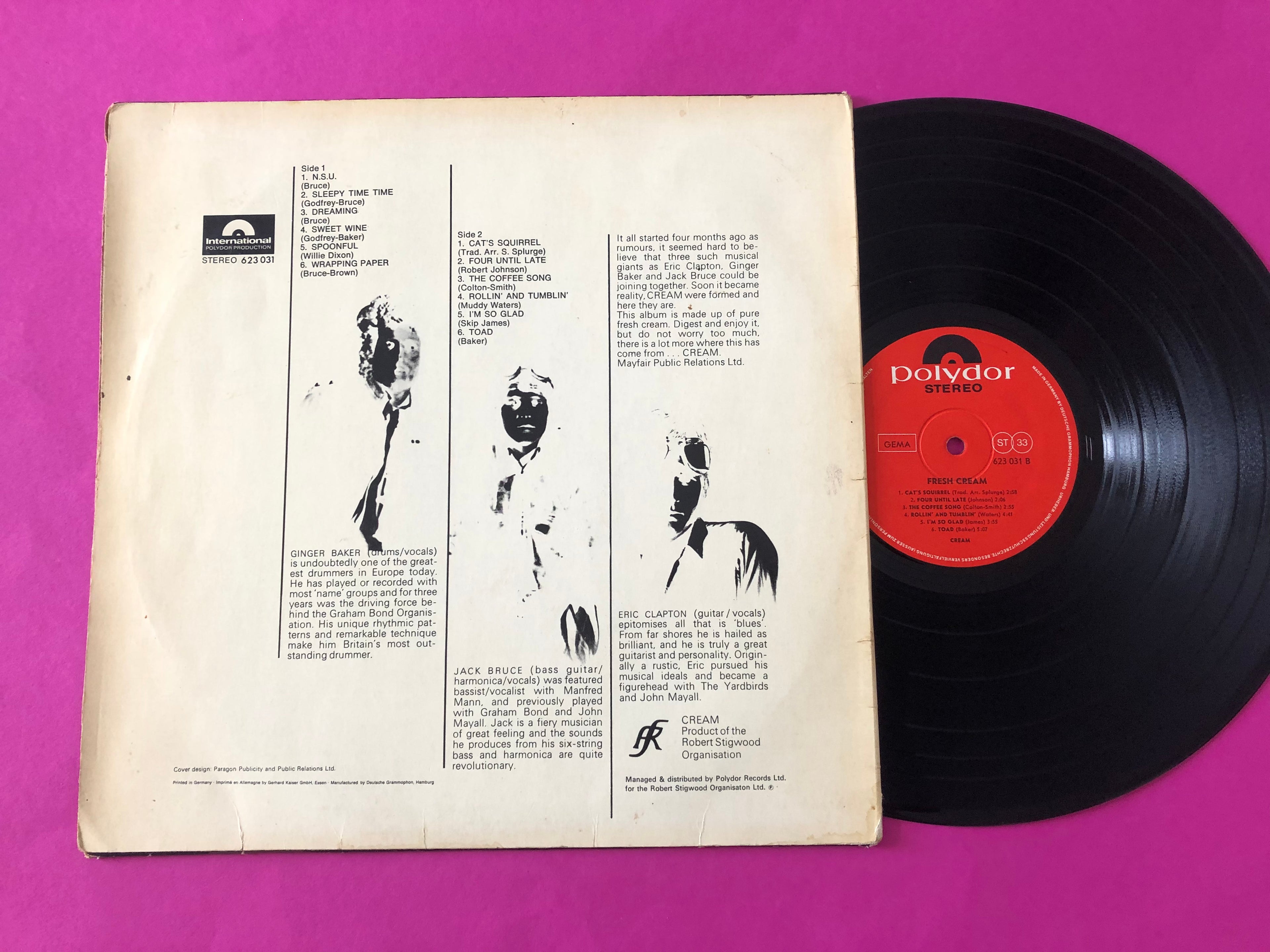 Cream (2) : Fresh Cream (LP,Album,Stereo)