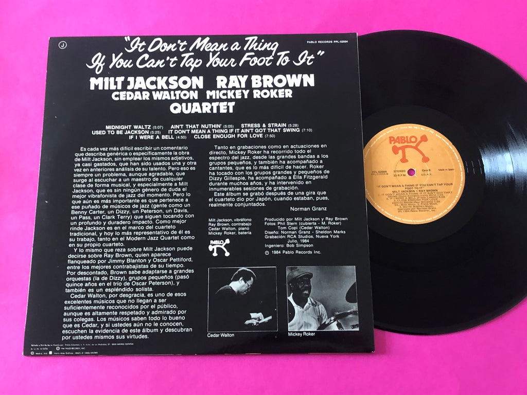 Milt Jackson Ray Brown Quartet : It Don't Mean A Thing If You Can't Tap Your Foot To It (LP)