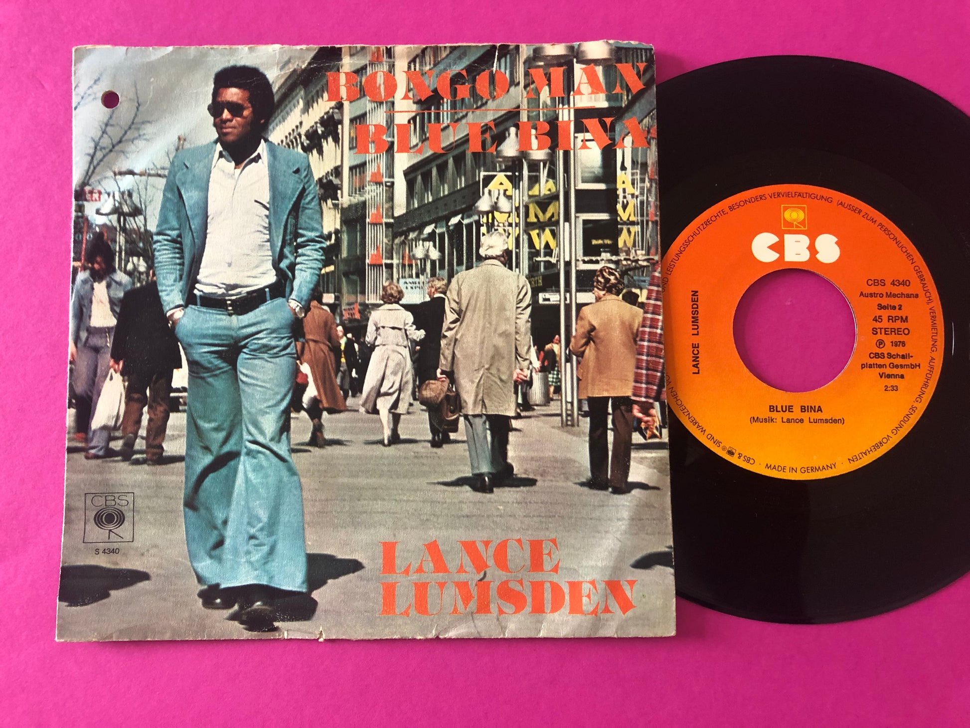 Lance Lumsden : Bongo Man / Blue Bina (7",Single,45 RPM)