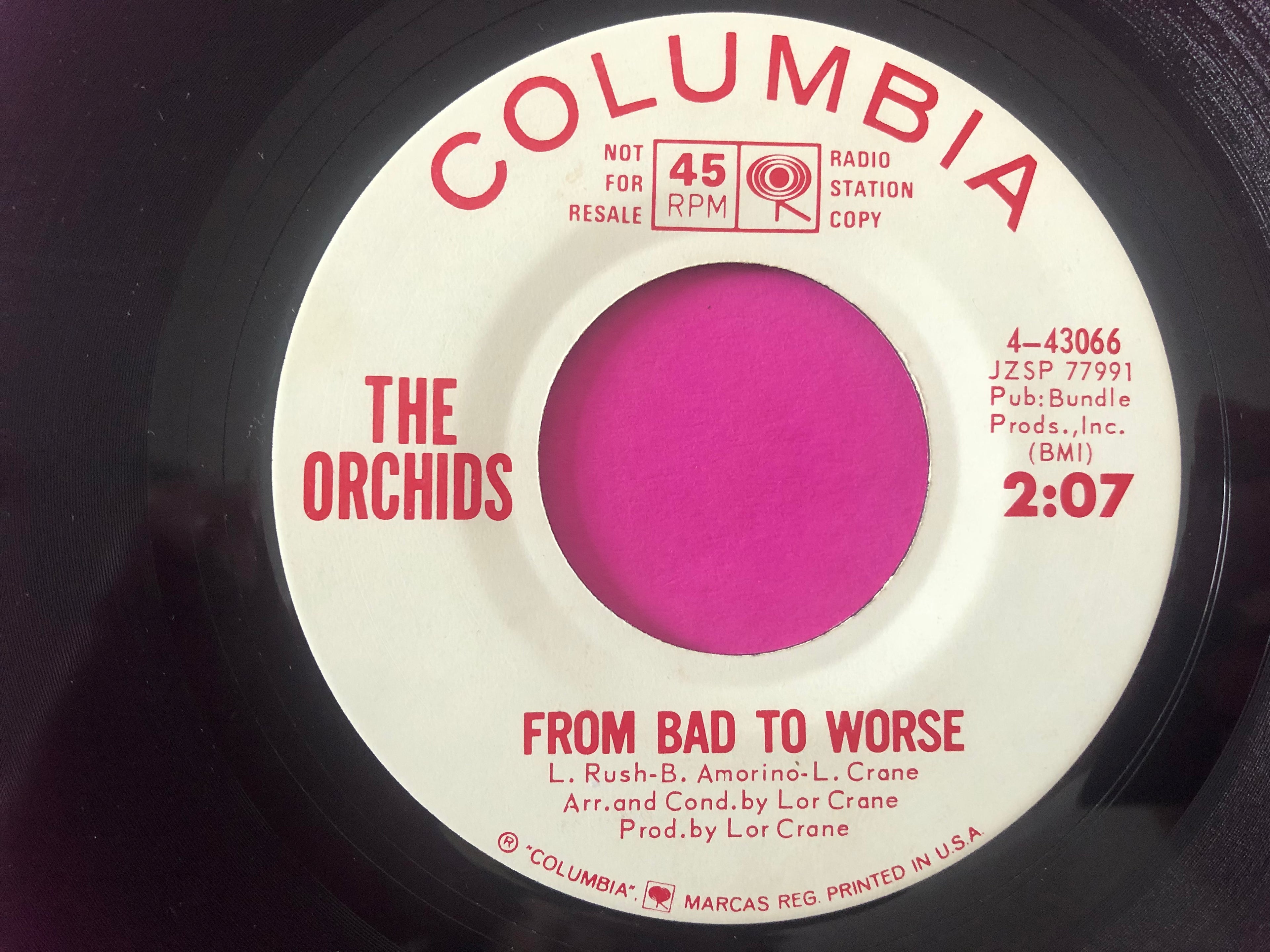 The Orchids (4) : From Bad to Worse  /  Tell Me a Story (7", Single, Mono, Promo)