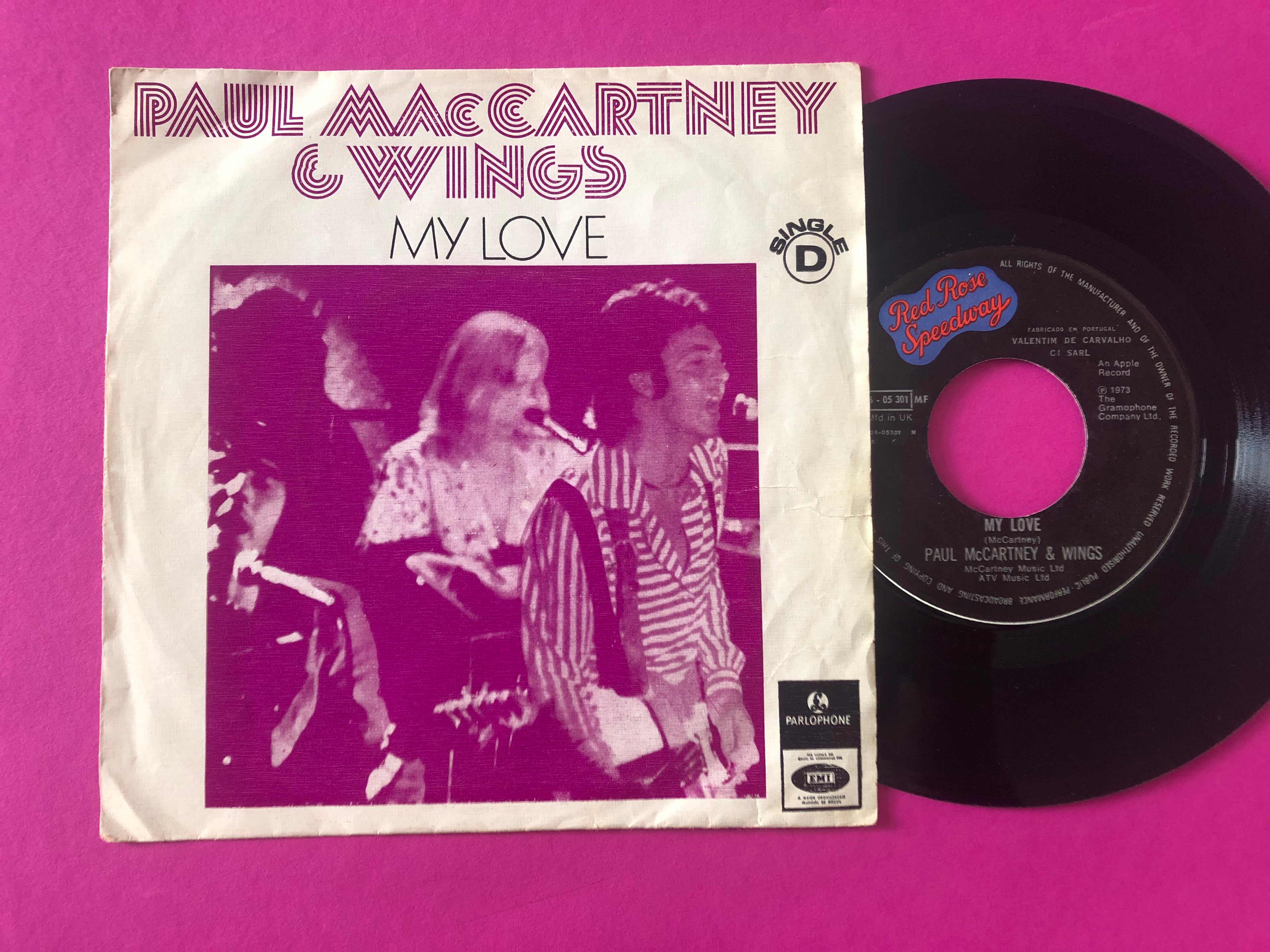 Wings (2) : My Love (7", Single, M/Print)