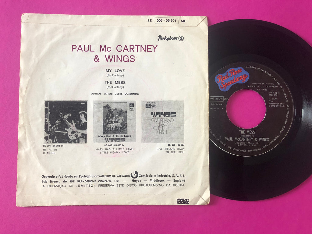 Wings (2) : My Love (7", Single, M/Print)