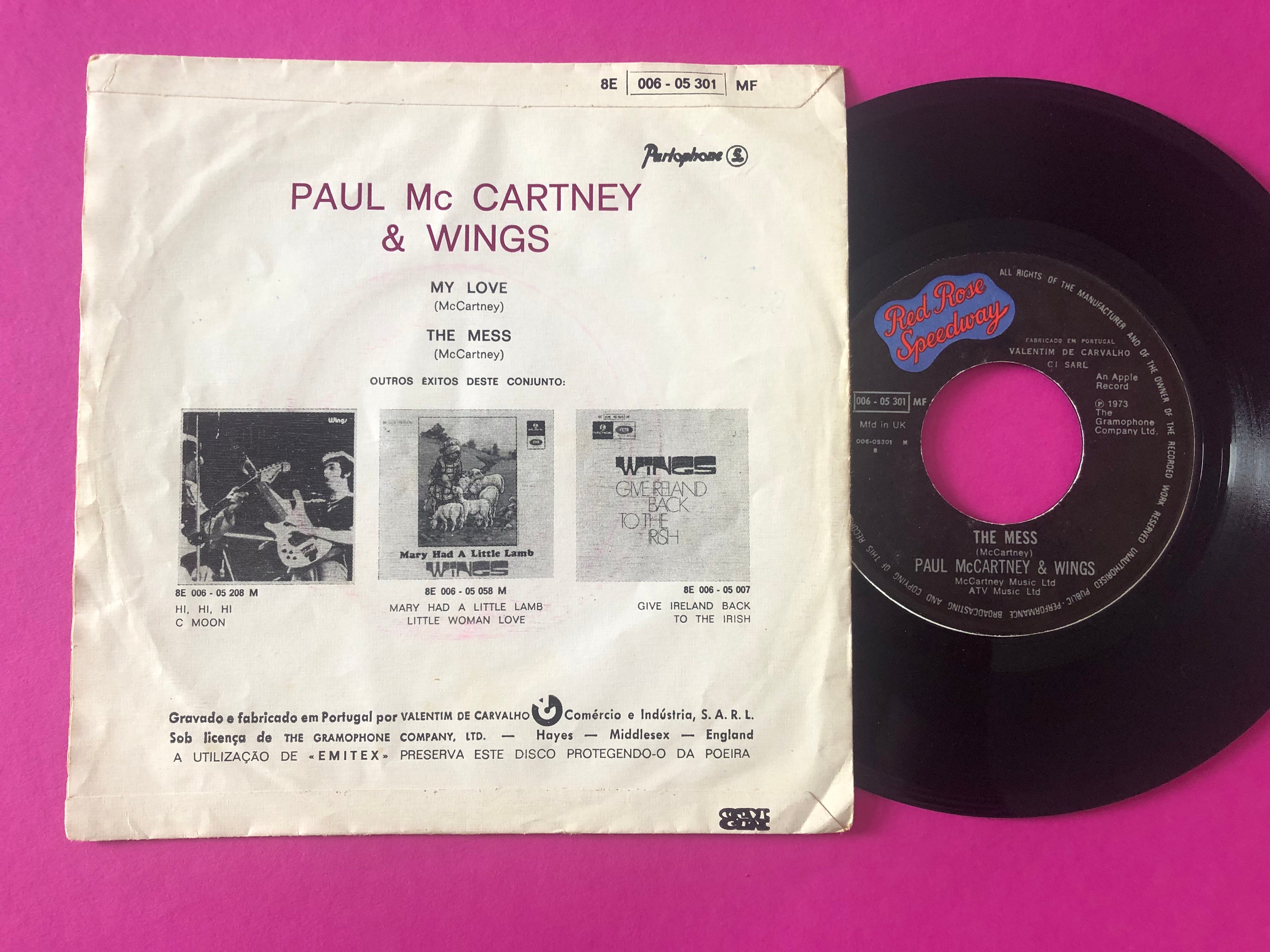 Wings (2) : My Love (7", Single, M/Print)