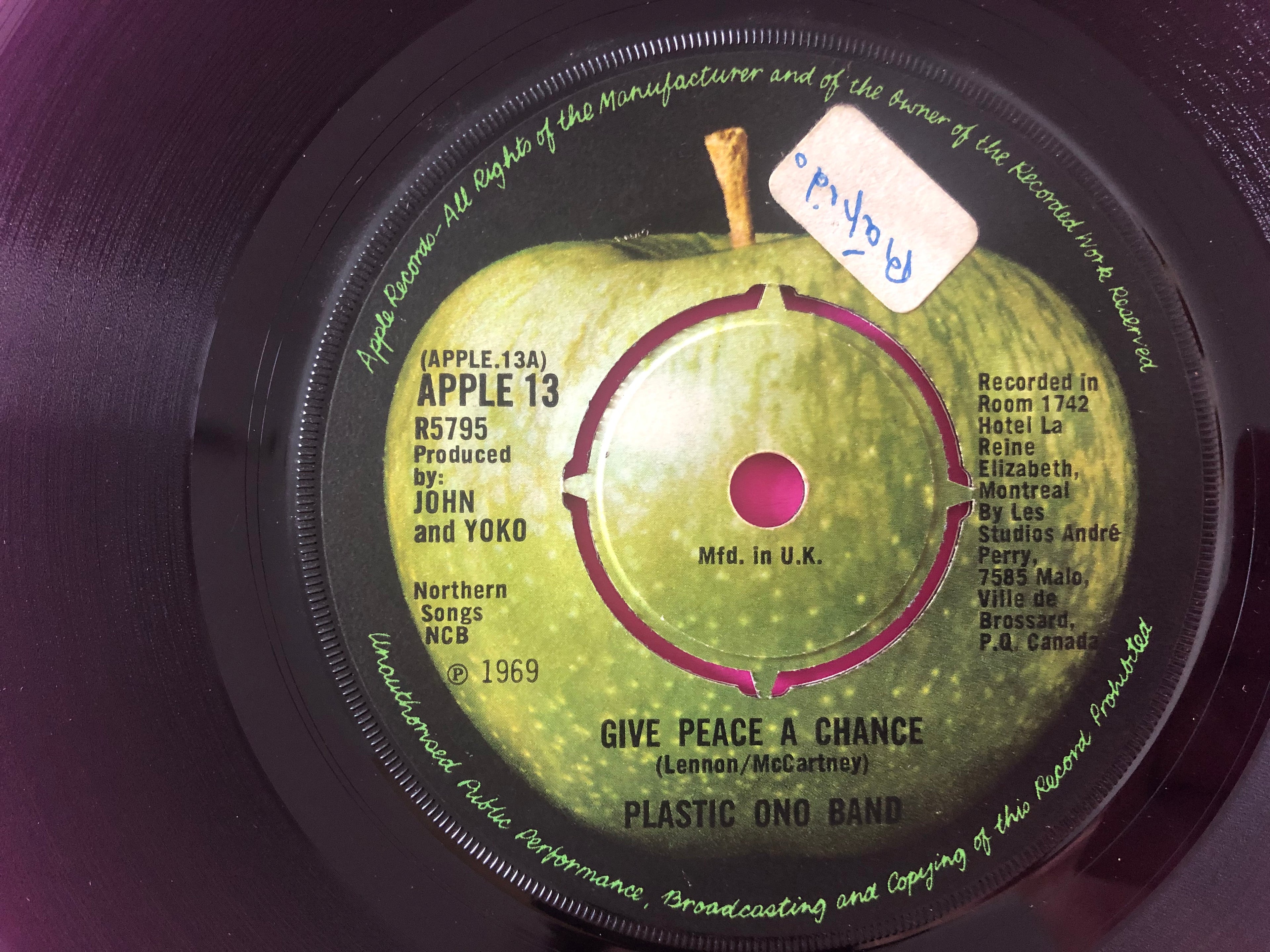 The Plastic Ono Band : Give Peace A Chance / Remember Love (7", Single)
