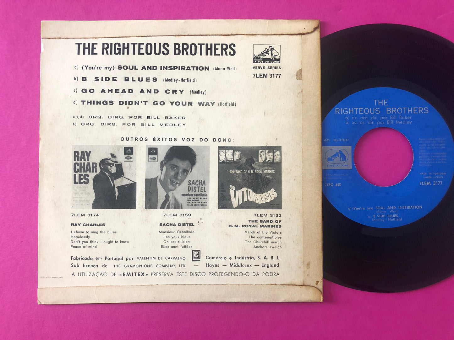 The Righteous Brothers : Go Ahead And Cry (7", EP)