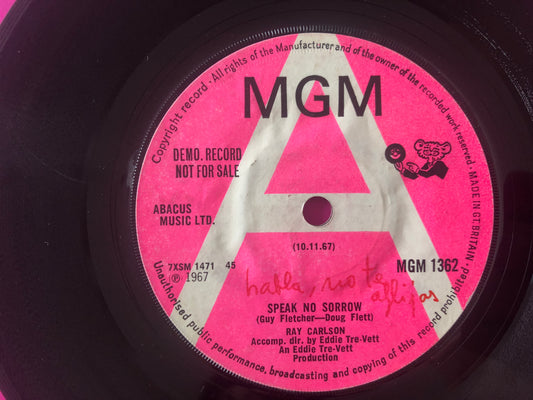 Ray Carlson (2) : Speak No Sorrow (7", Promo)