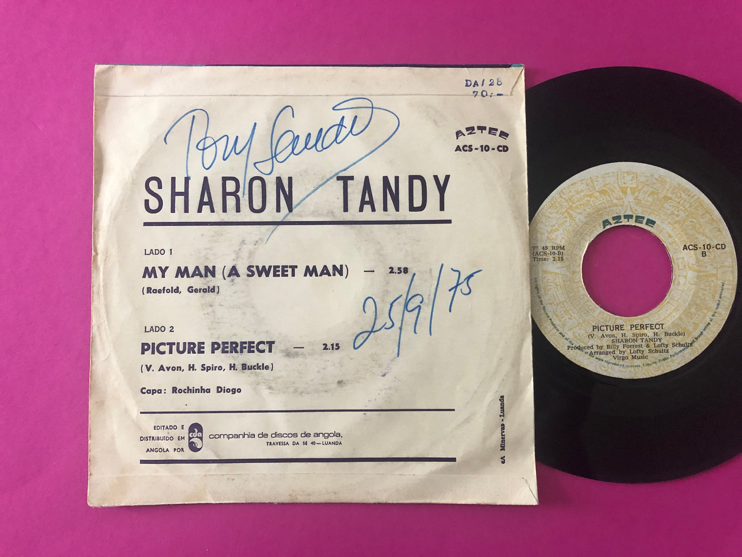 Sharon Tandy : My Man (A Sweet Man) / Picture Perfect (7")