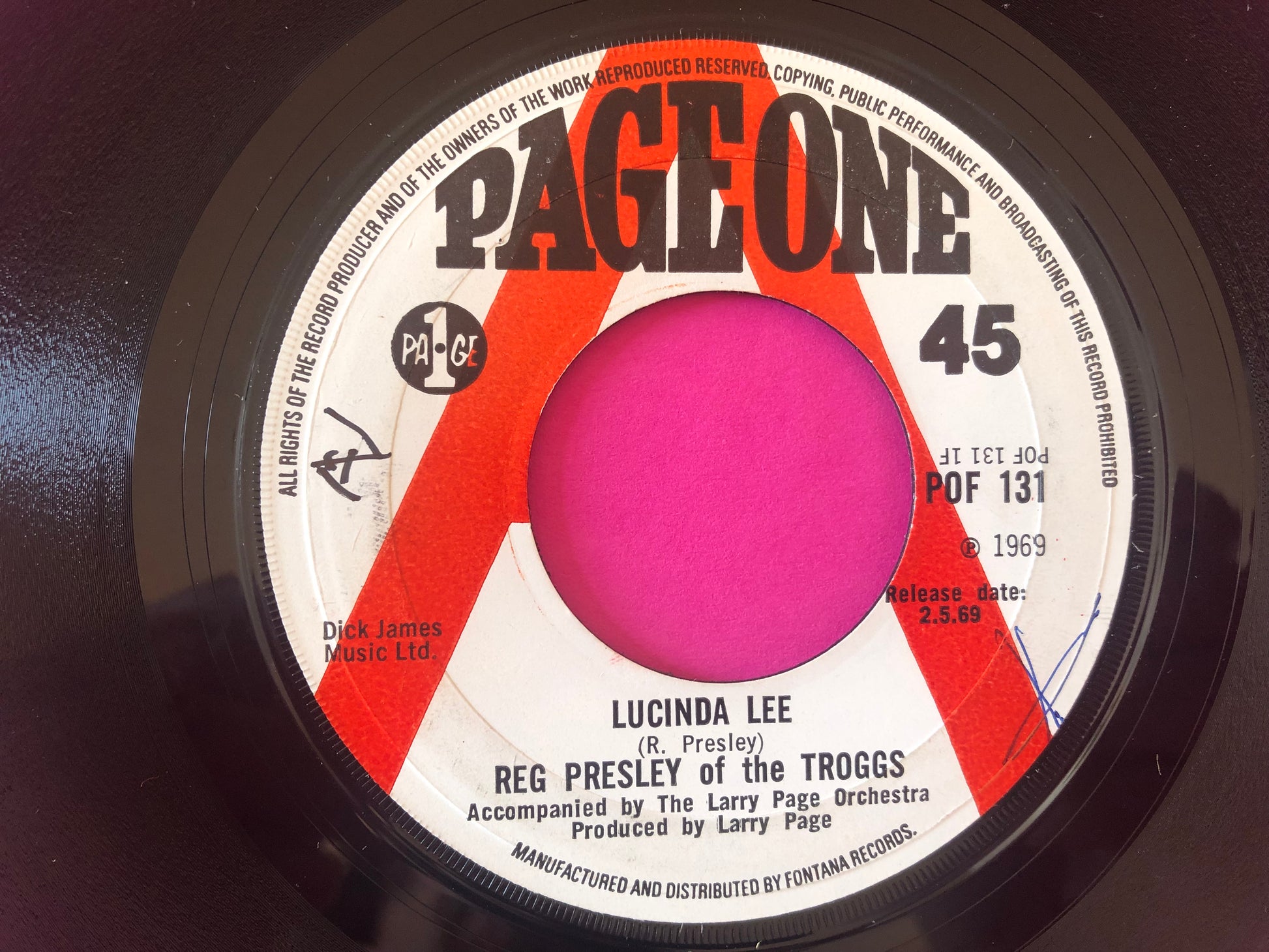 Reg Presley : Lucinda Lee (7", Single, Promo)