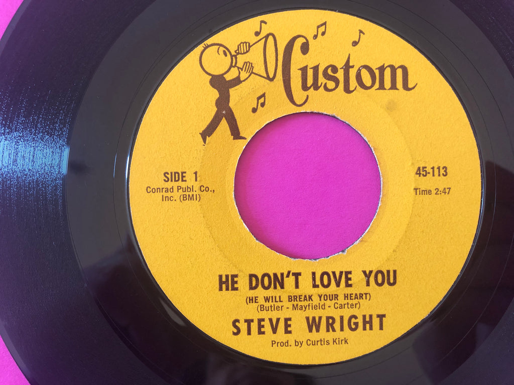 Steve Wright (22) : He Don't Love You / Things I Want To Know (7", Single)