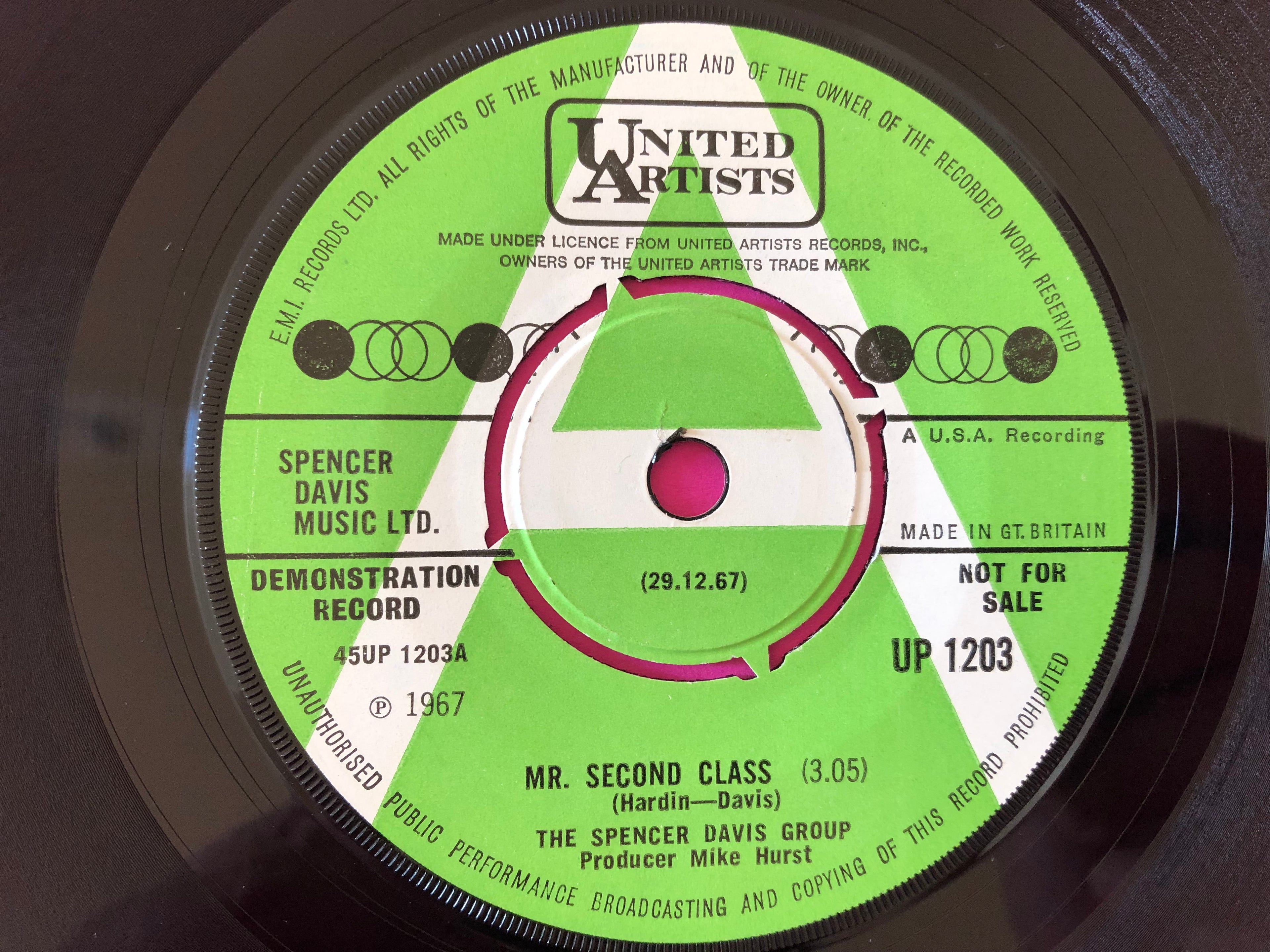 The Spencer Davis Group : Mr. Second Class (7", Single, Promo)