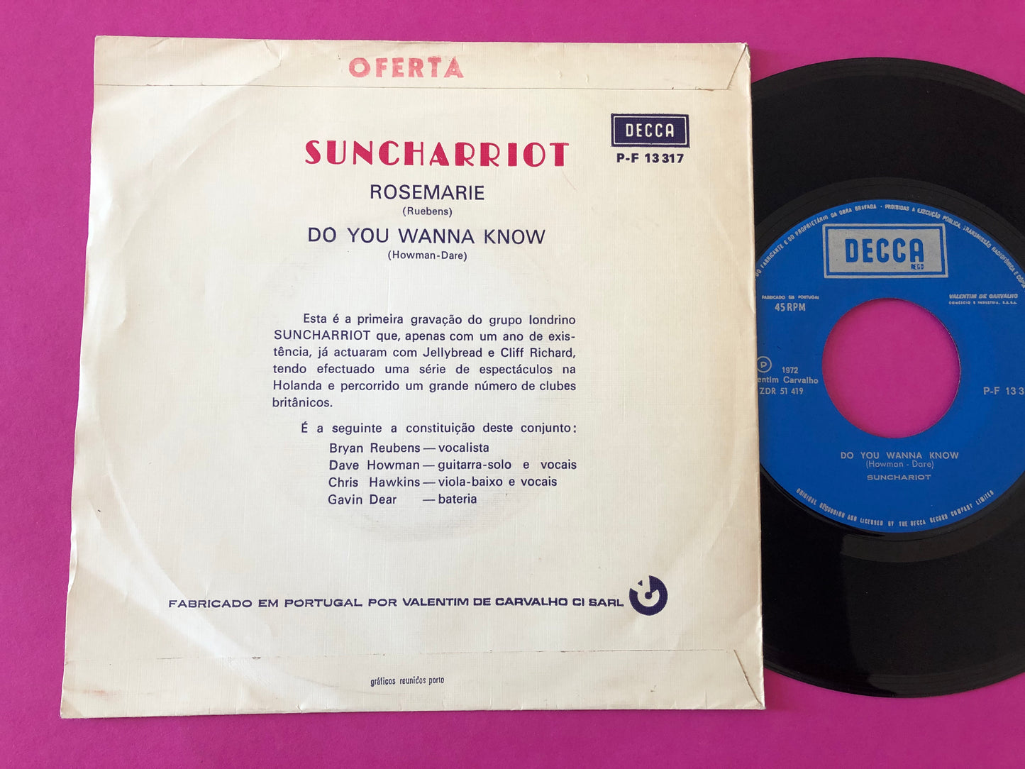 Sunchariot (2) : Rosemarie / Do You Wanna Know (7", Single)