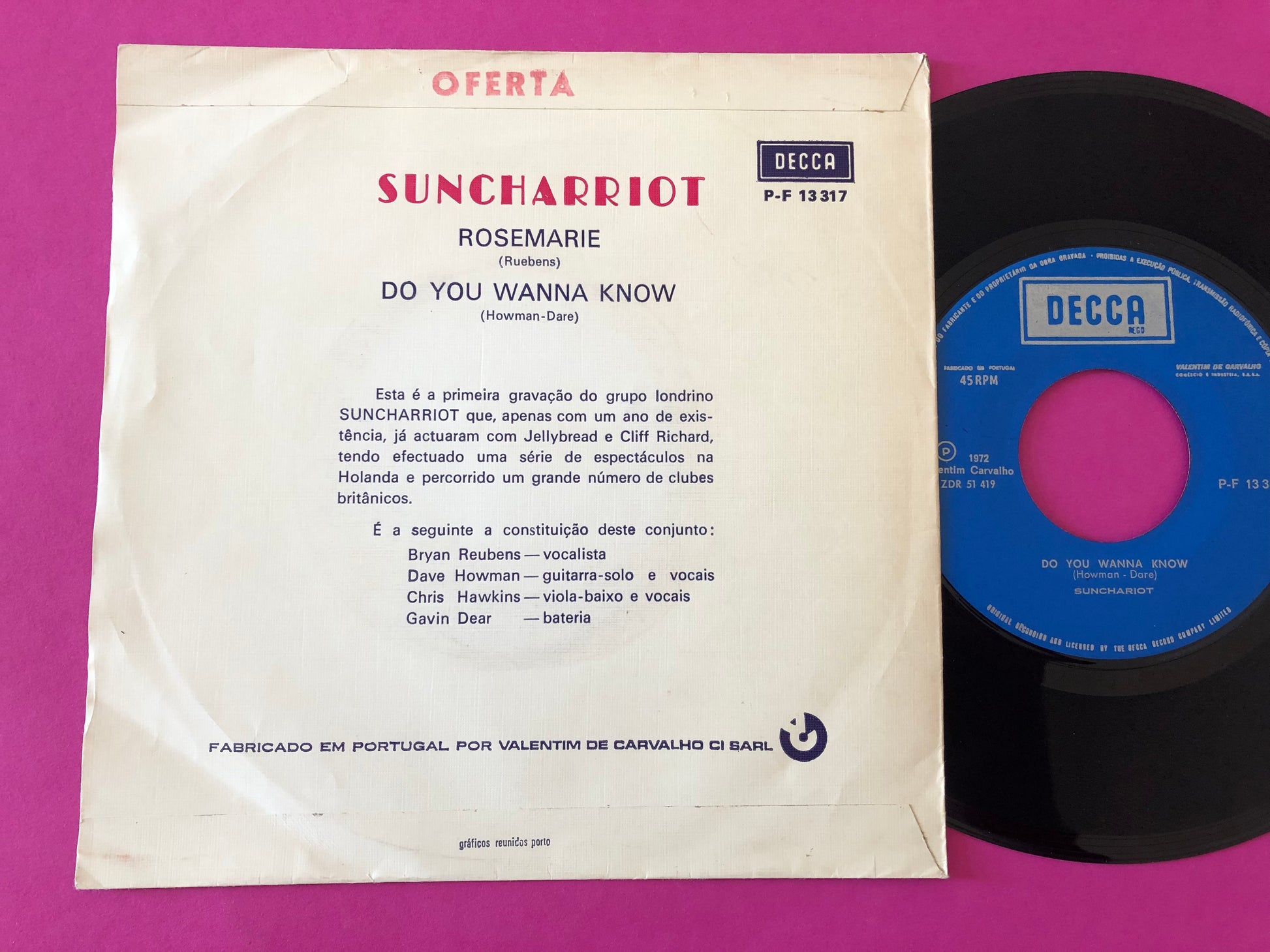 Sunchariot (2) : Rosemarie / Do You Wanna Know (7", Single)