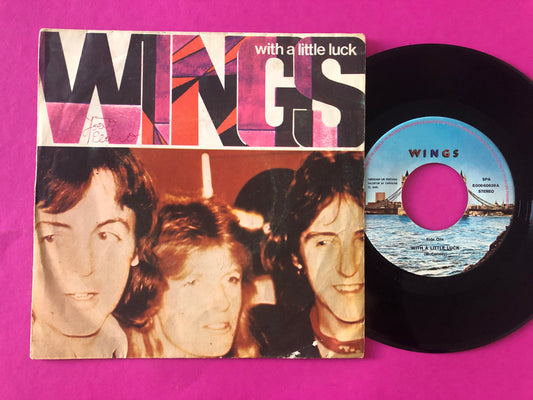 Wings (2) : With A Little Luck  (7", Single)