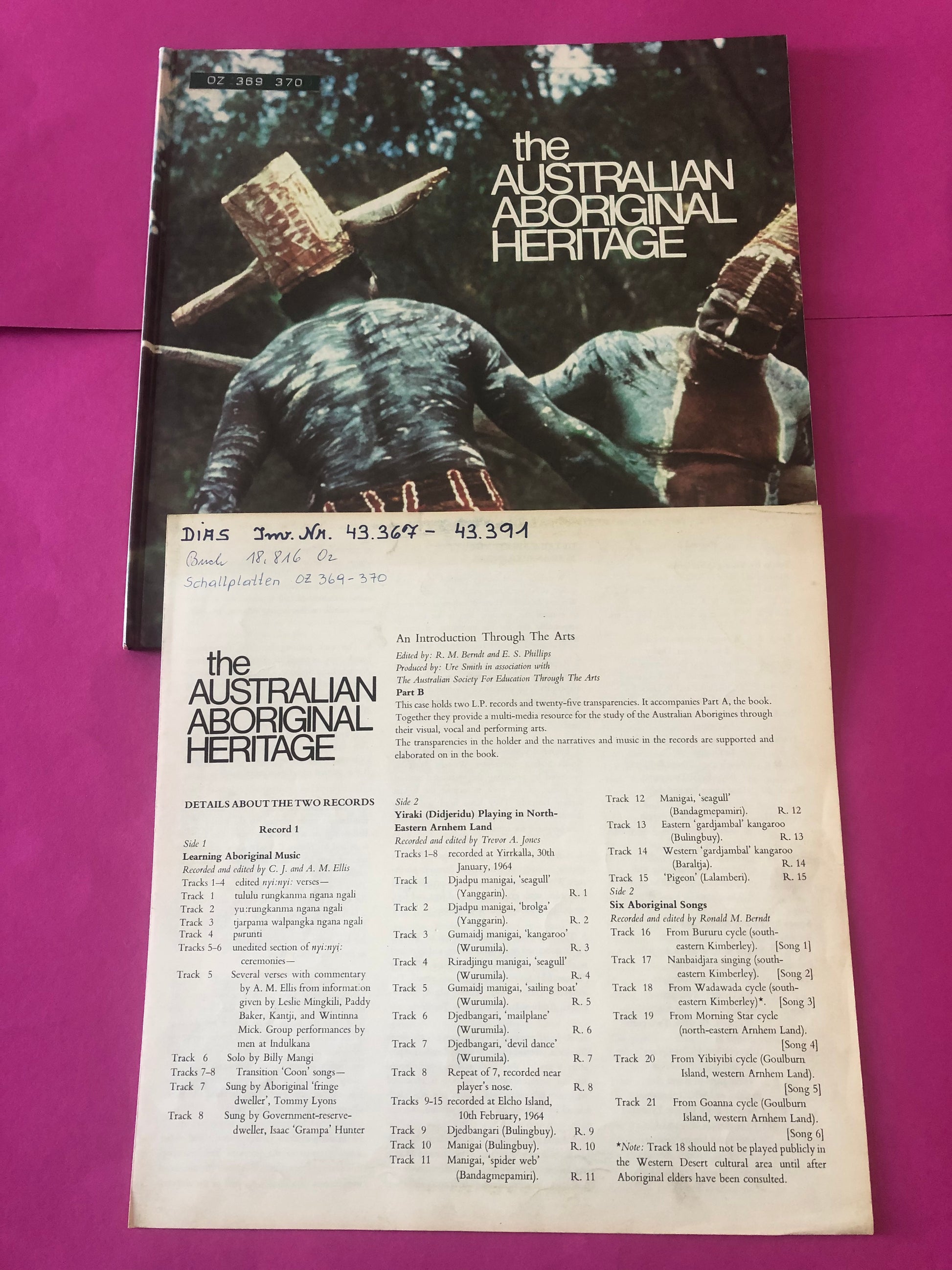 Various : The Australian Aboriginal Heritage: An Introduction Through the Arts (LP,Album)