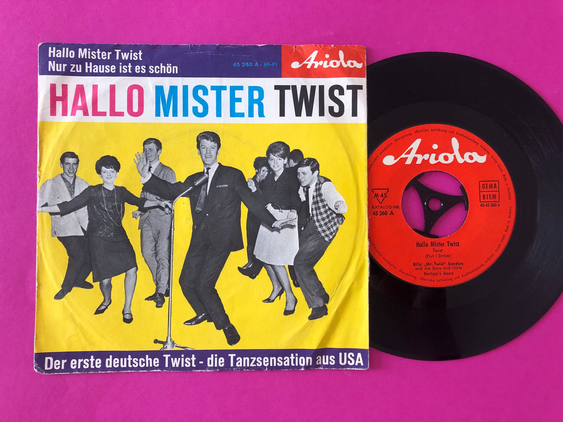 Billy Sanders : Hallo Mister Twist (7",45 RPM,Single,Mono)