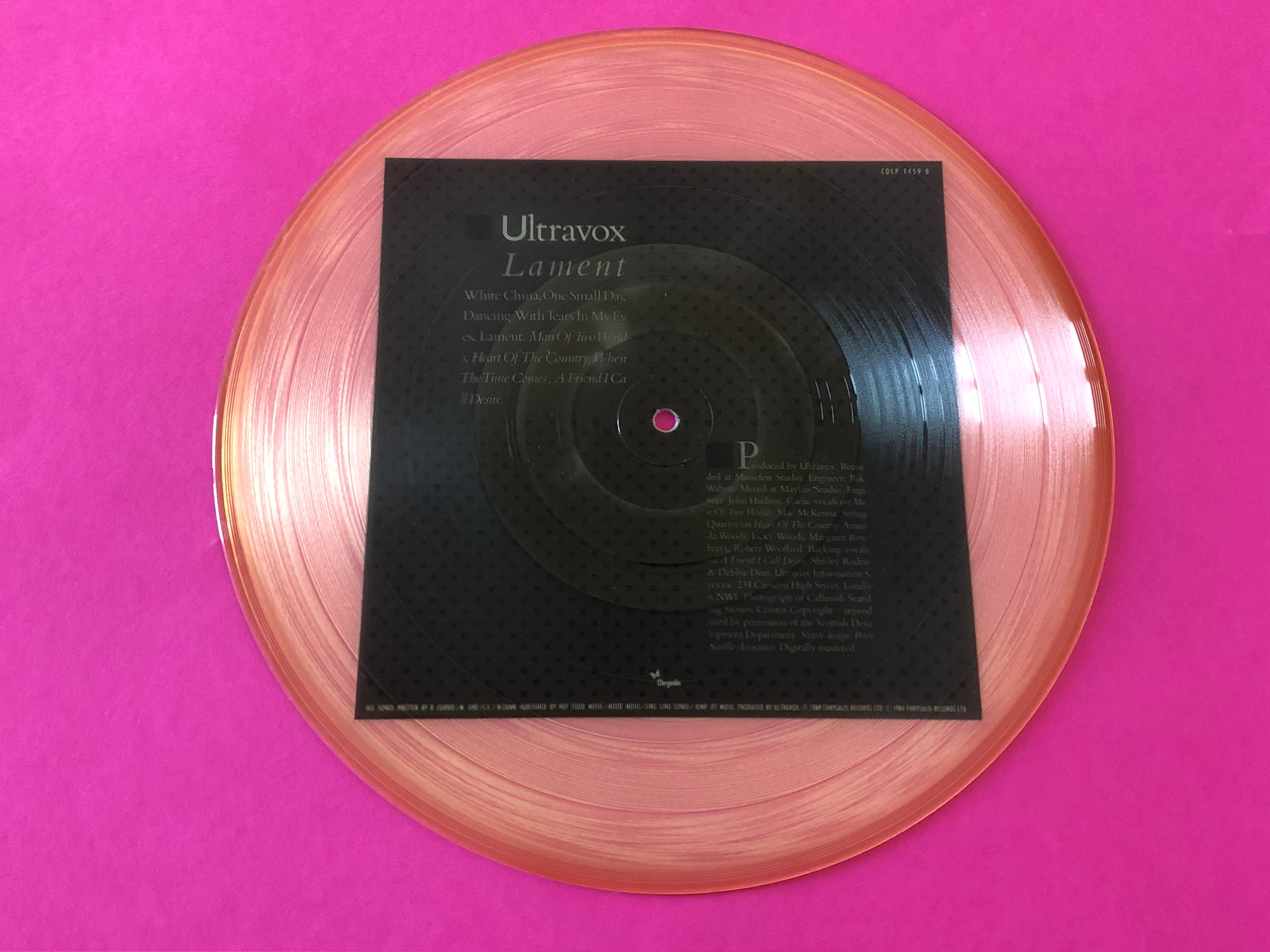 Ultravox : Lament (LP,Album,Picture Disc,Stereo)