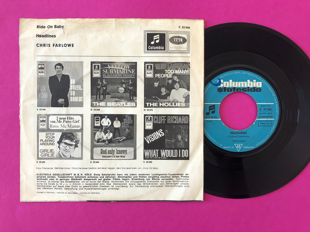 Chris Farlowe : Ride On Baby (7",45 RPM,Single)