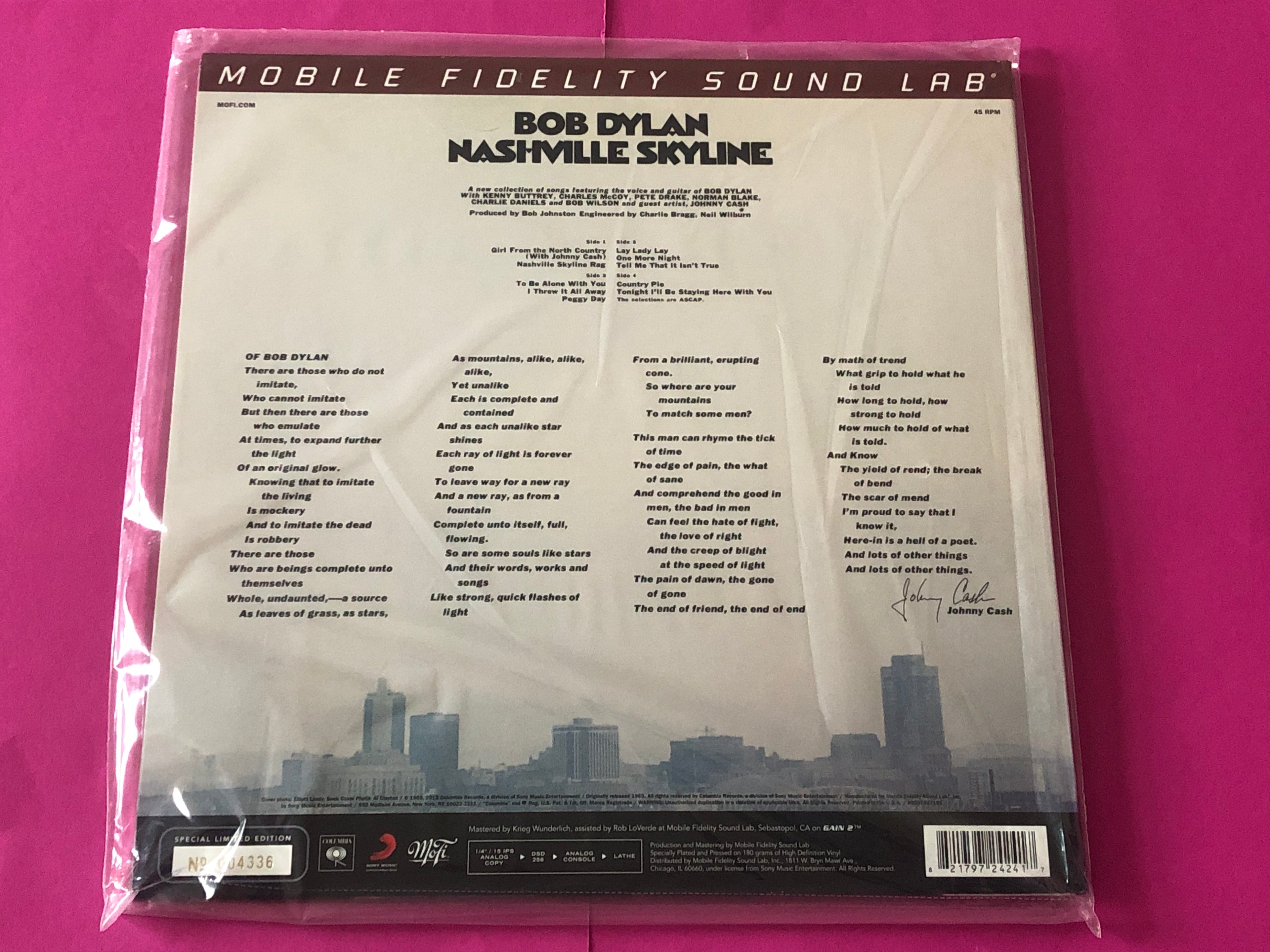 Bob Dylan : Nashville Skyline (12",45 RPM,Album,Limited Edition,Numbered,Reissue,Remastered)