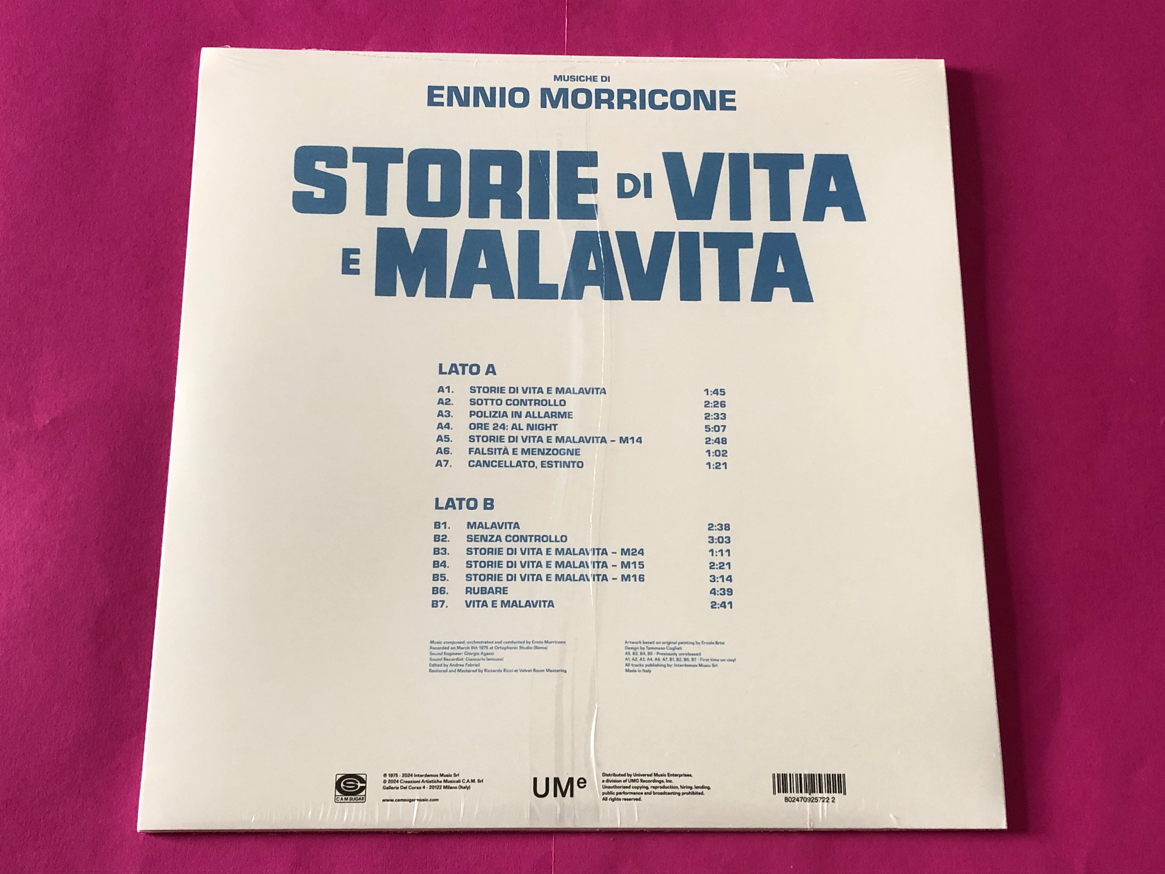 Ennio Morricone : Storie Di Vita E Malavita - Colonna Sonora Originale Del Film (LP,Record Store Day,Limited Edition)