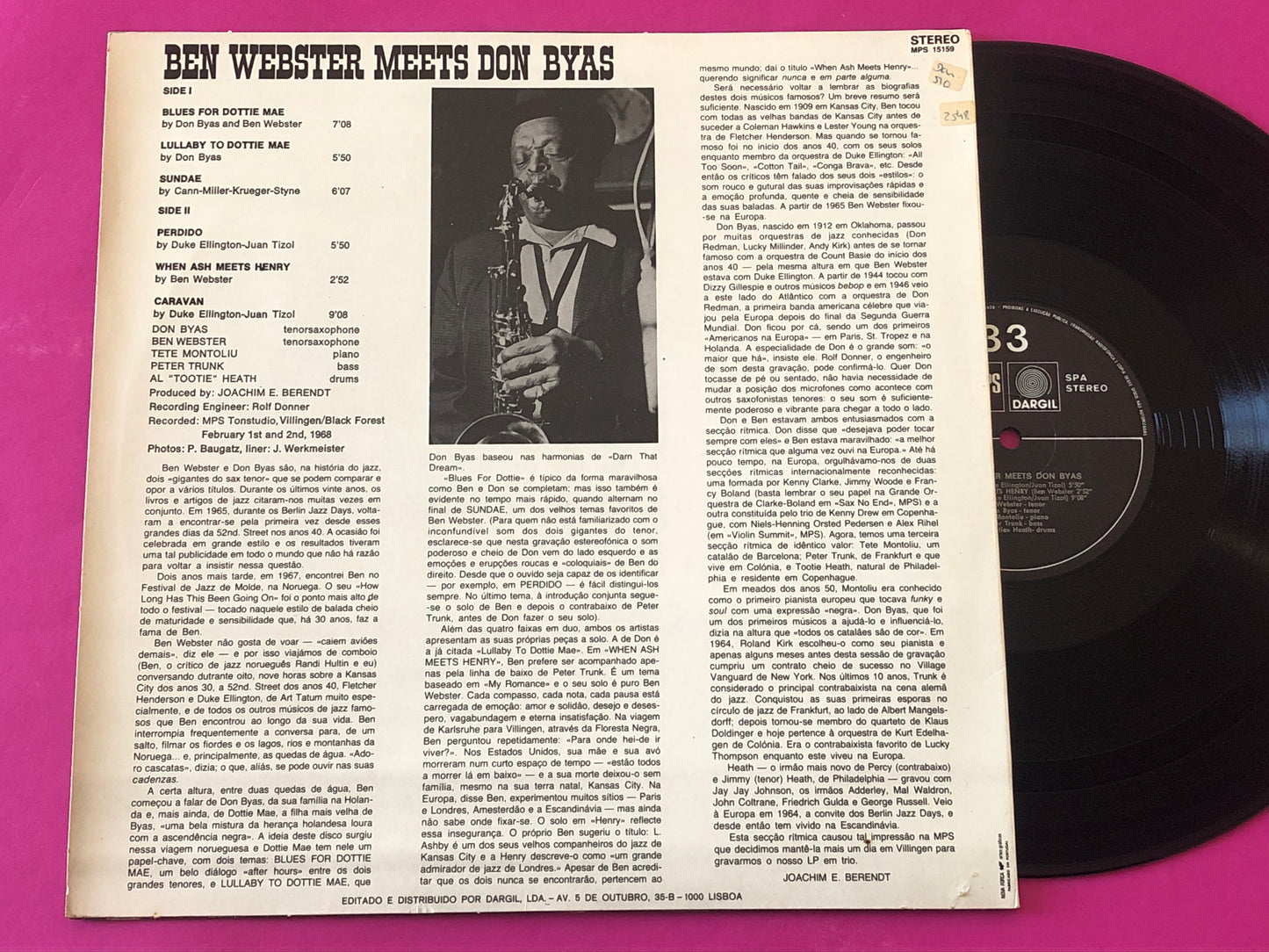 Ben Webster Meets Don Byas : Ben Webster Meets Don Byas (LP,Album,Reissue,Stereo)