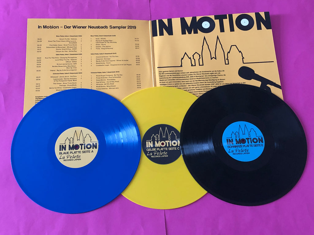 Various : In Motion (Der Wiener Neustadt Sampler 2019) (3xLP, Blu + LP, Yel + LP + Album, Ltd)