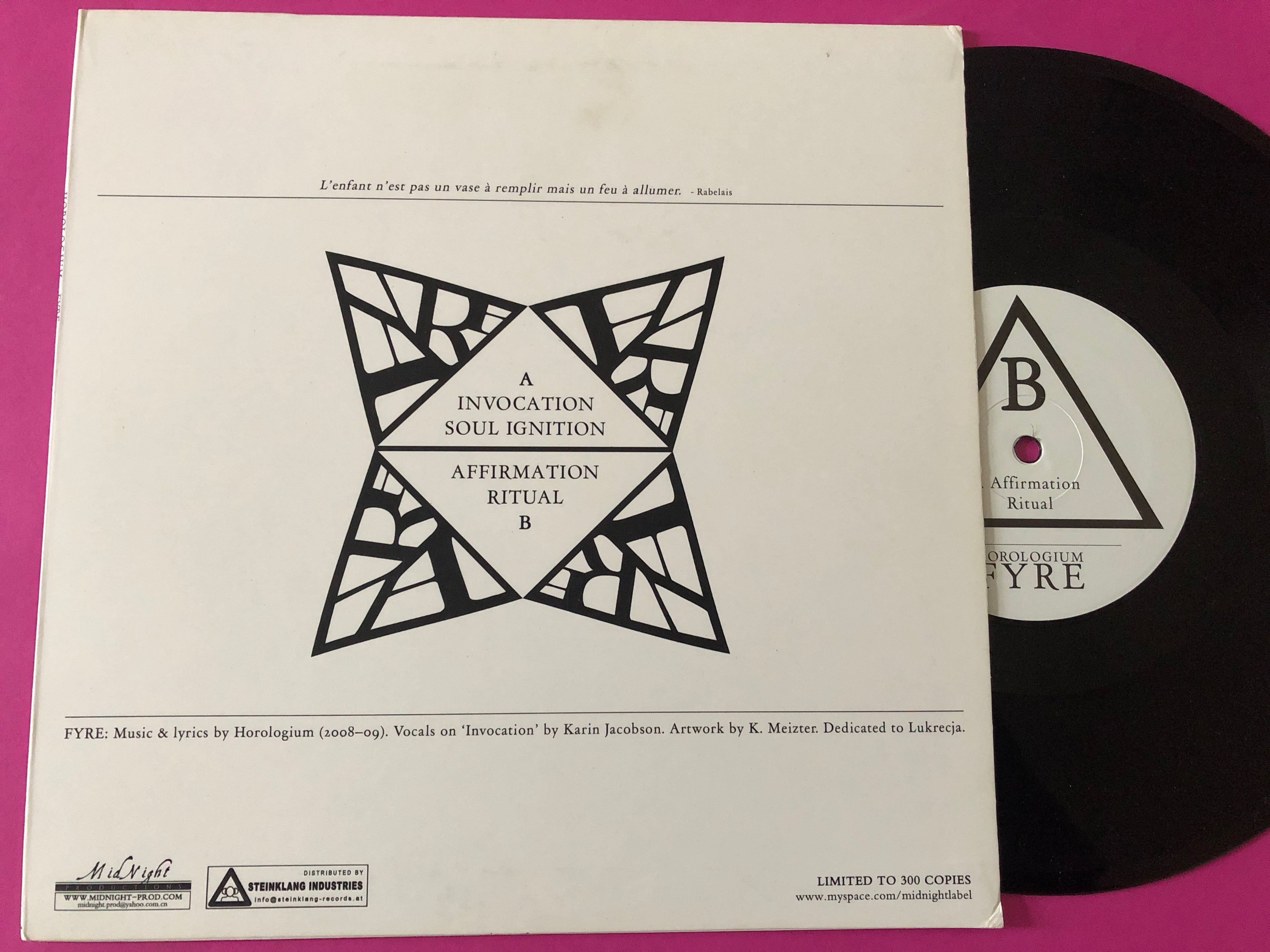 Horologium : Fyre (10", EP, Ltd)