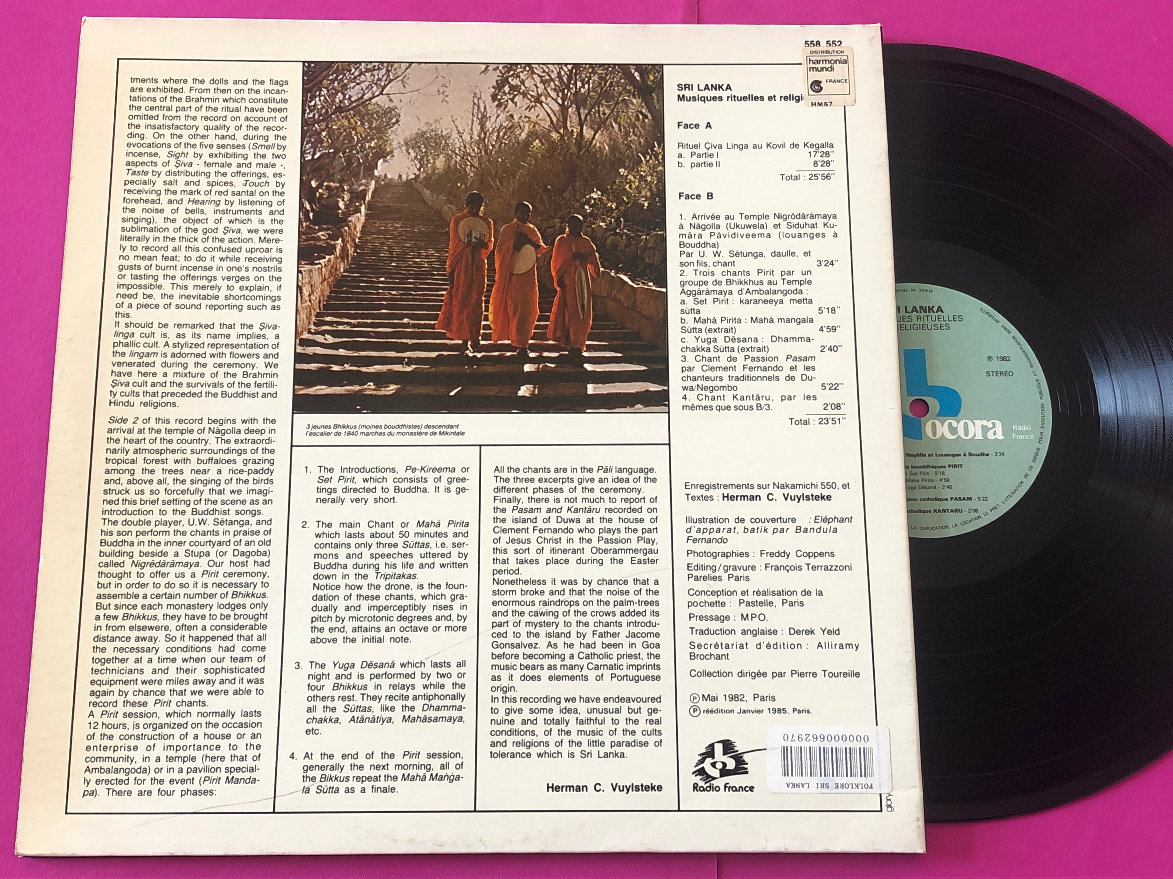 Various : Sri Lanka Musiques Rituelles Et Religieuses (LP, RE)