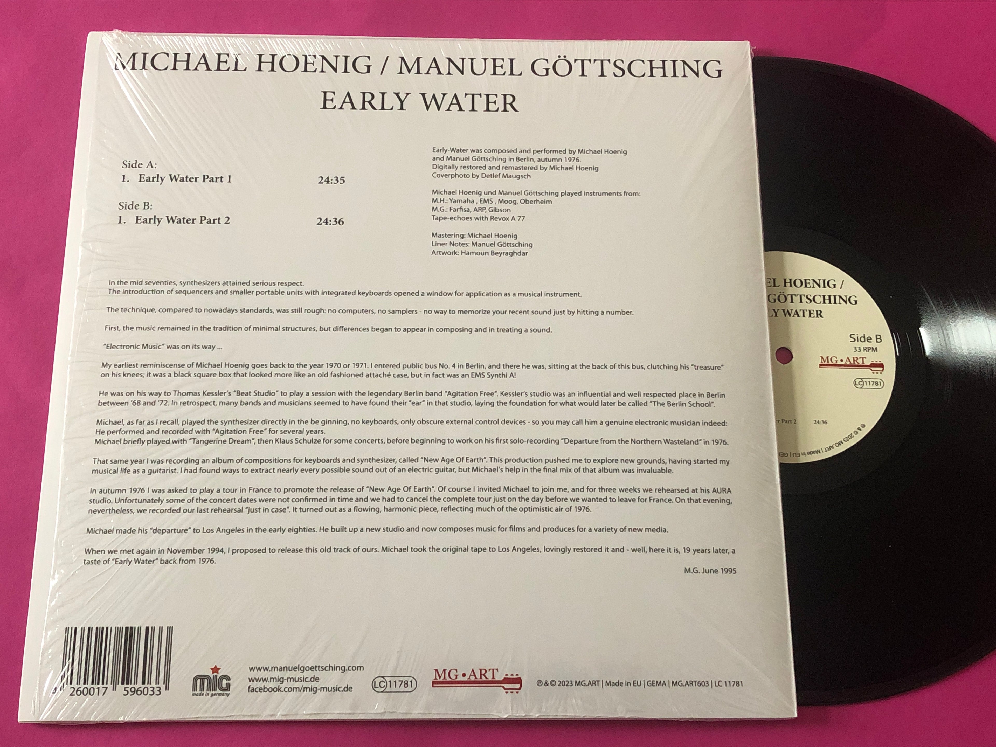 Michael Hoenig / Manuel Göttsching : Early Water (LP, Album, RE)