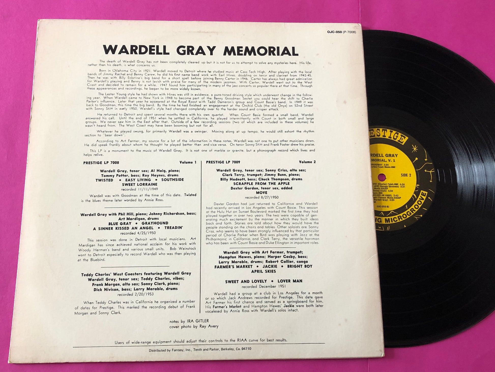 Wardell Gray : Memorial Volume 1 (LP, Album, RE)