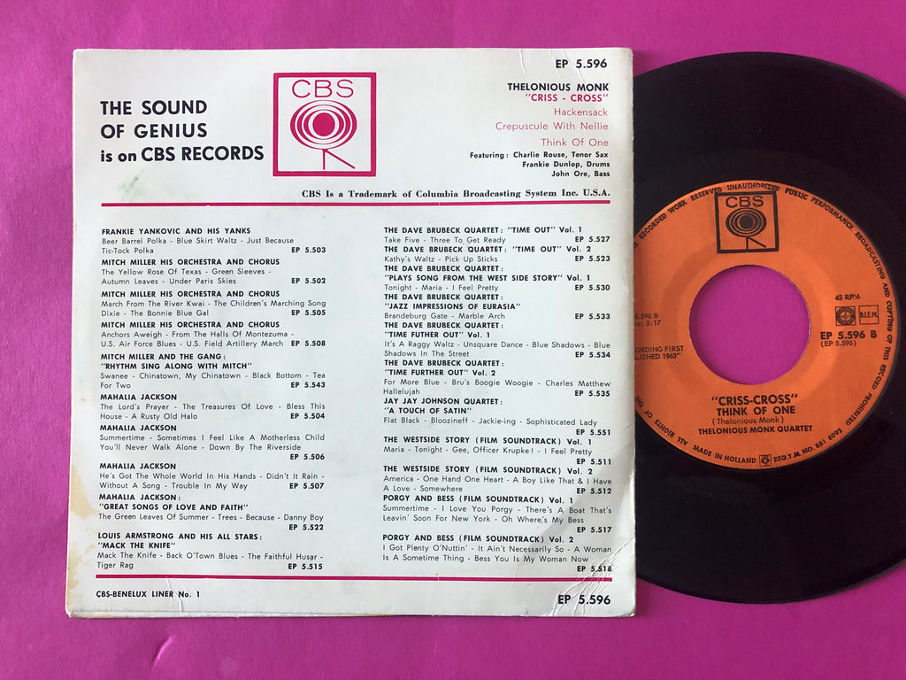Thelonious Monk : Criss-Cross (7", EP)