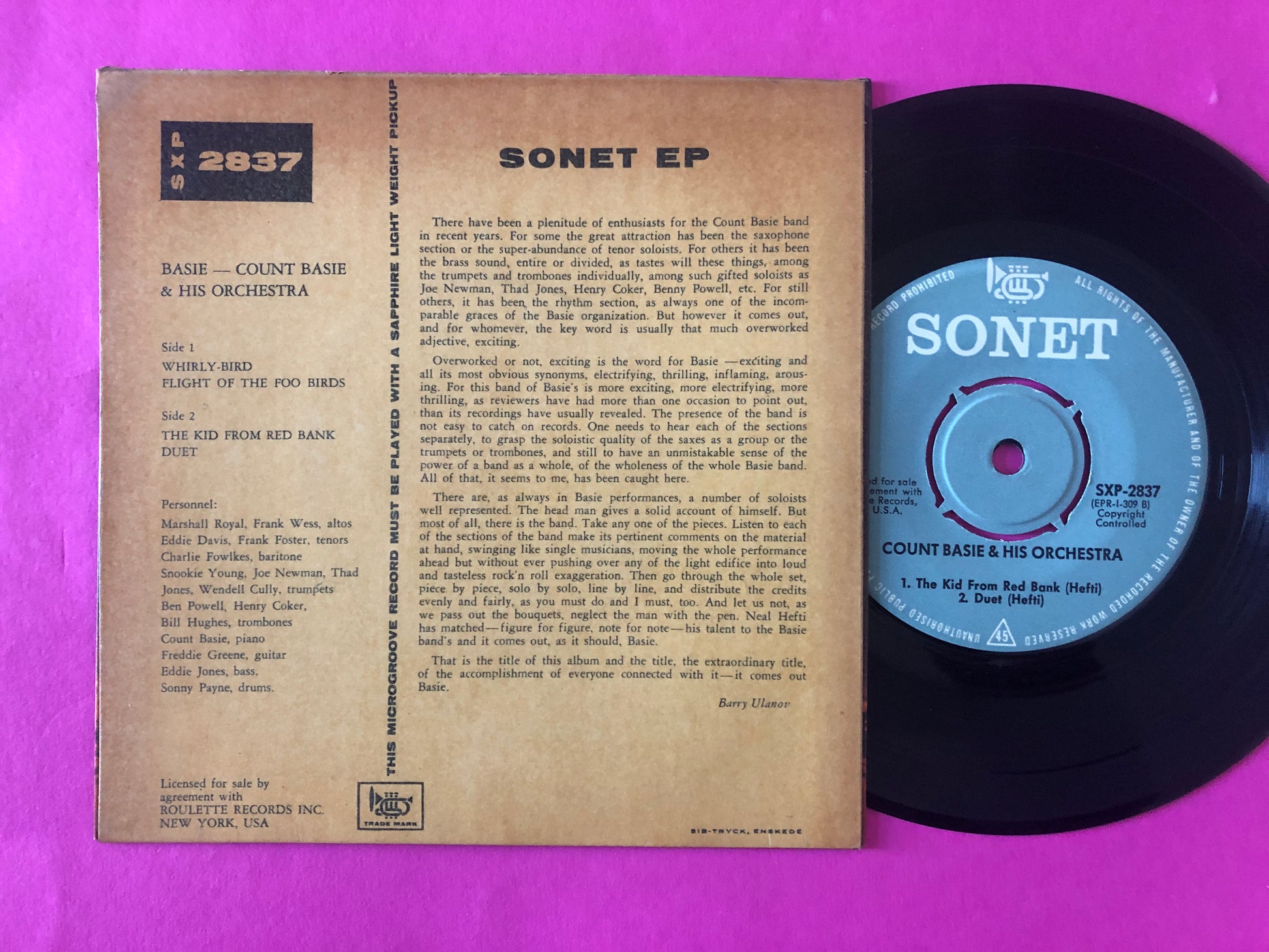 Count Basie Orchestra : Basie (7", EP)