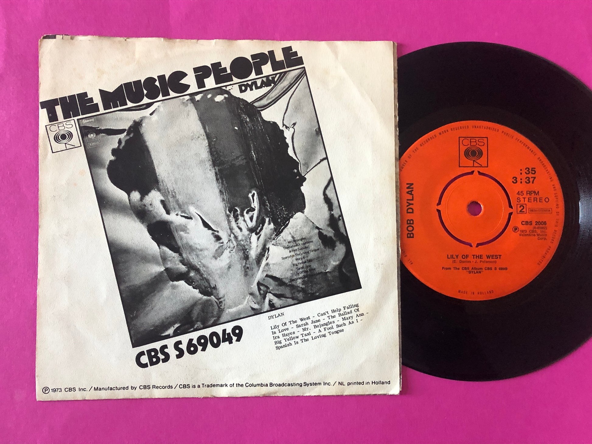 Bob Dylan : A Fool Such As I (7",45 RPM,Single,Stereo)