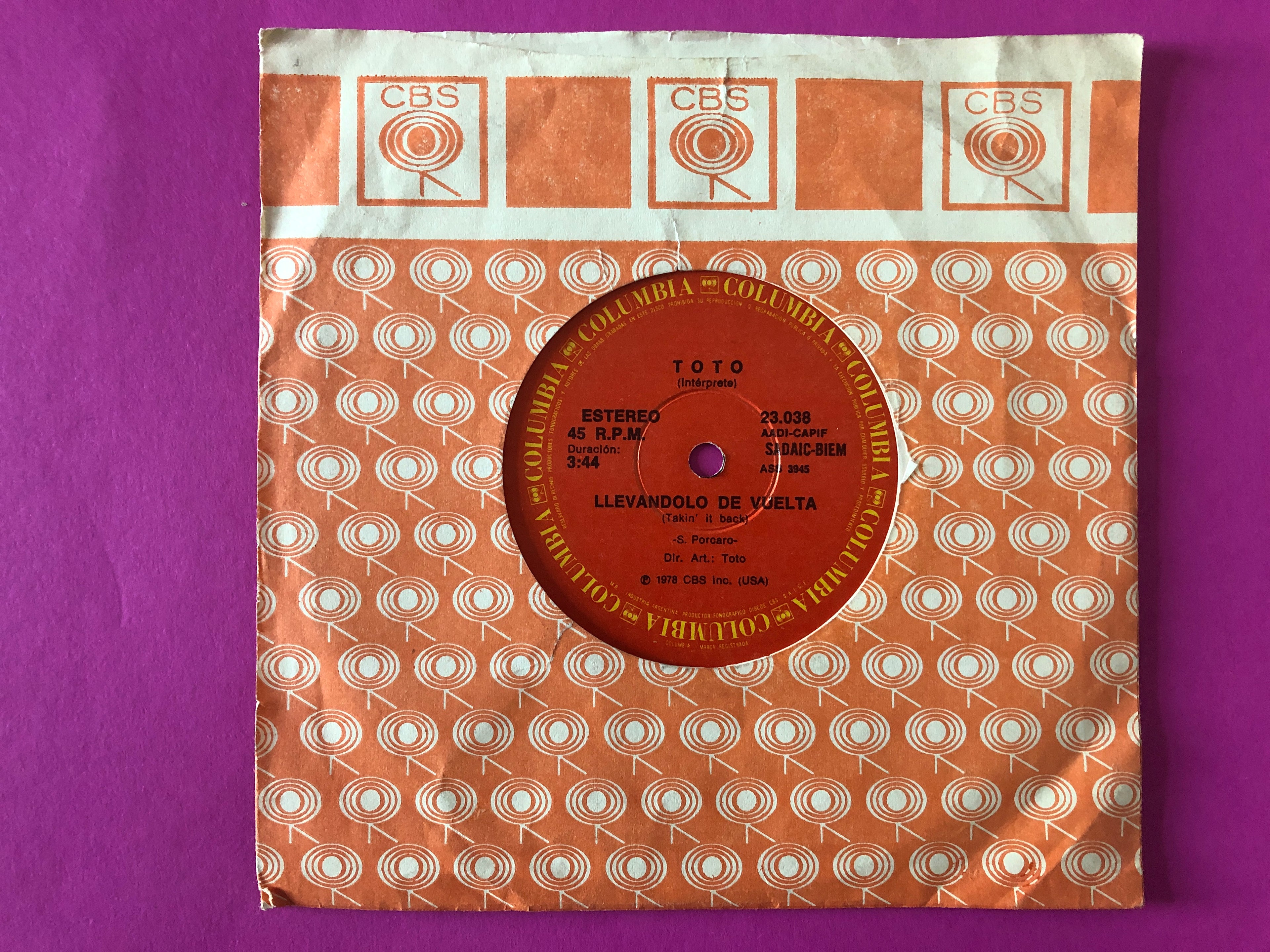 Toto : Quedate En La Linea = Hold The Line (7", Single)