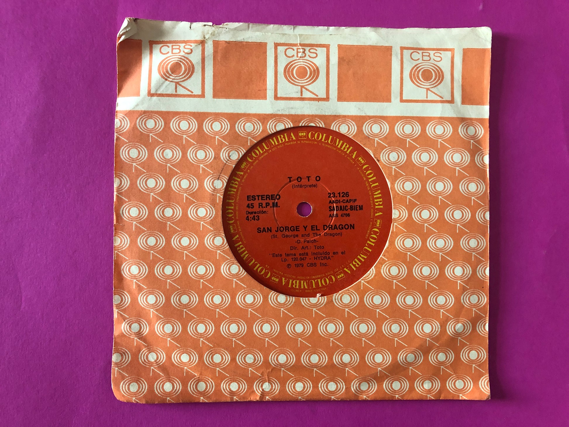 Toto : San Jorge Y El Dragon (St. George And The Dragon) (7", Single)