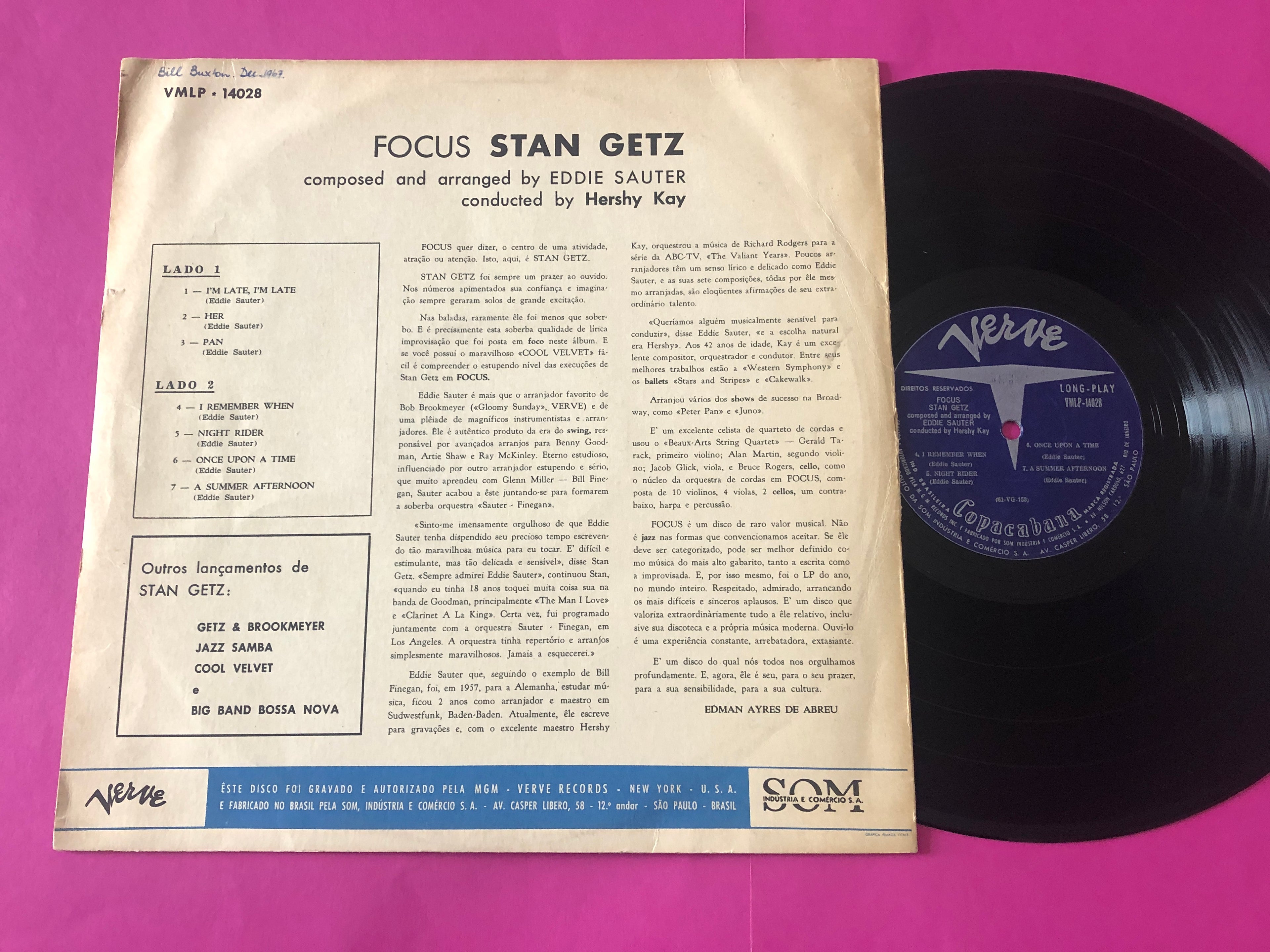 Stan Getz / Eddie Sauter : Focus (LP, Album)