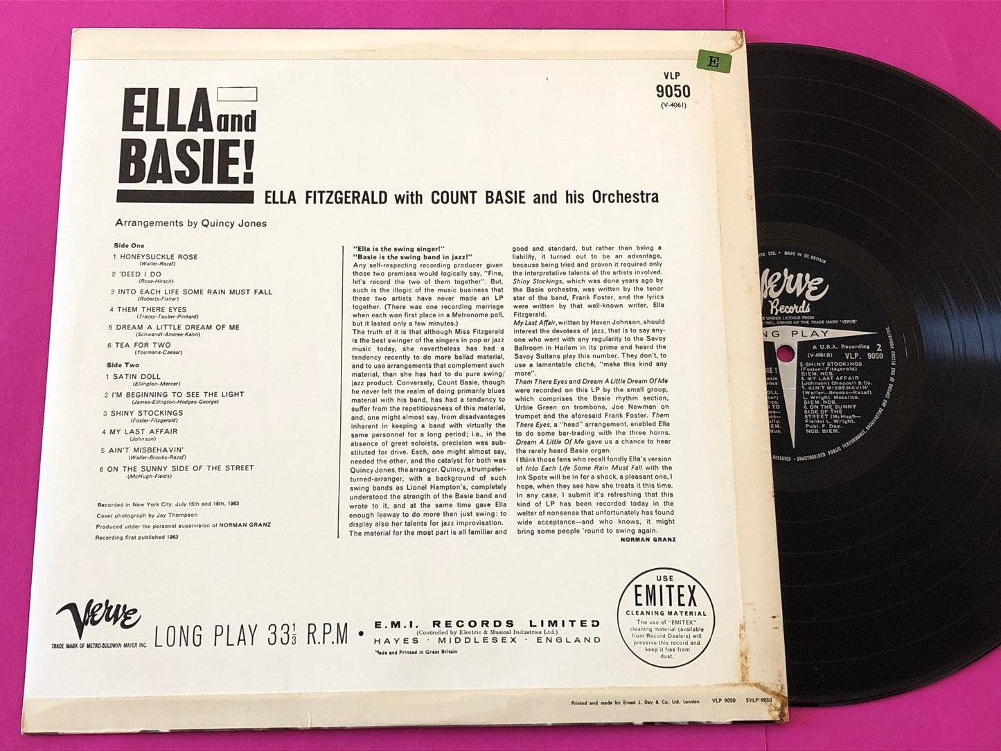 Ella Fitzgerald With Count Basie Orchestra : Ella And Basie! (LP, Album, Mono)