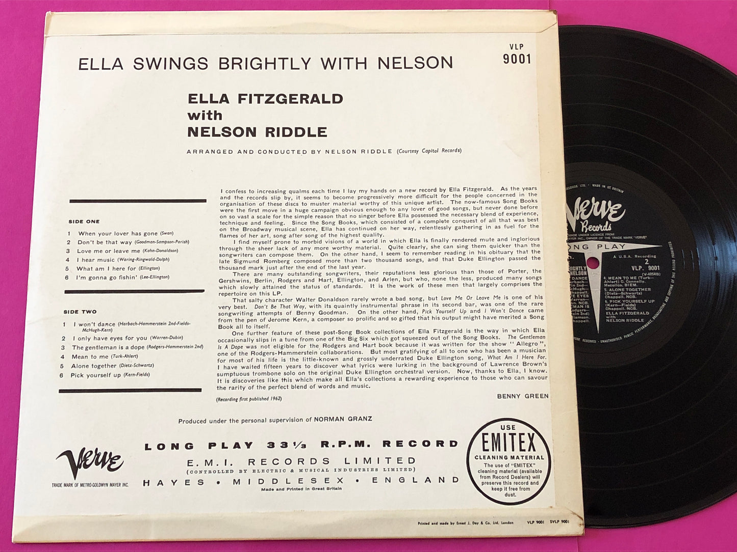 Ella Fitzgerald - Nelson Riddle : Ella Swings Brightly With Nelson (LP, Album, Mono)
