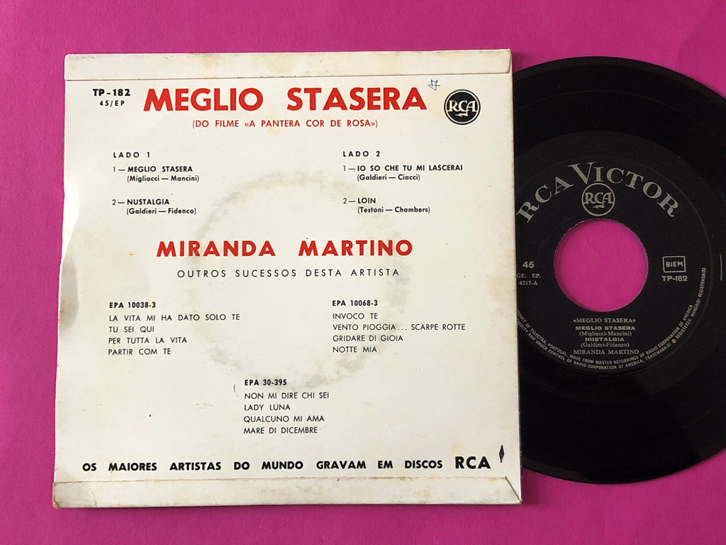 Miranda Martino : Meglio Stasera (7", EP)