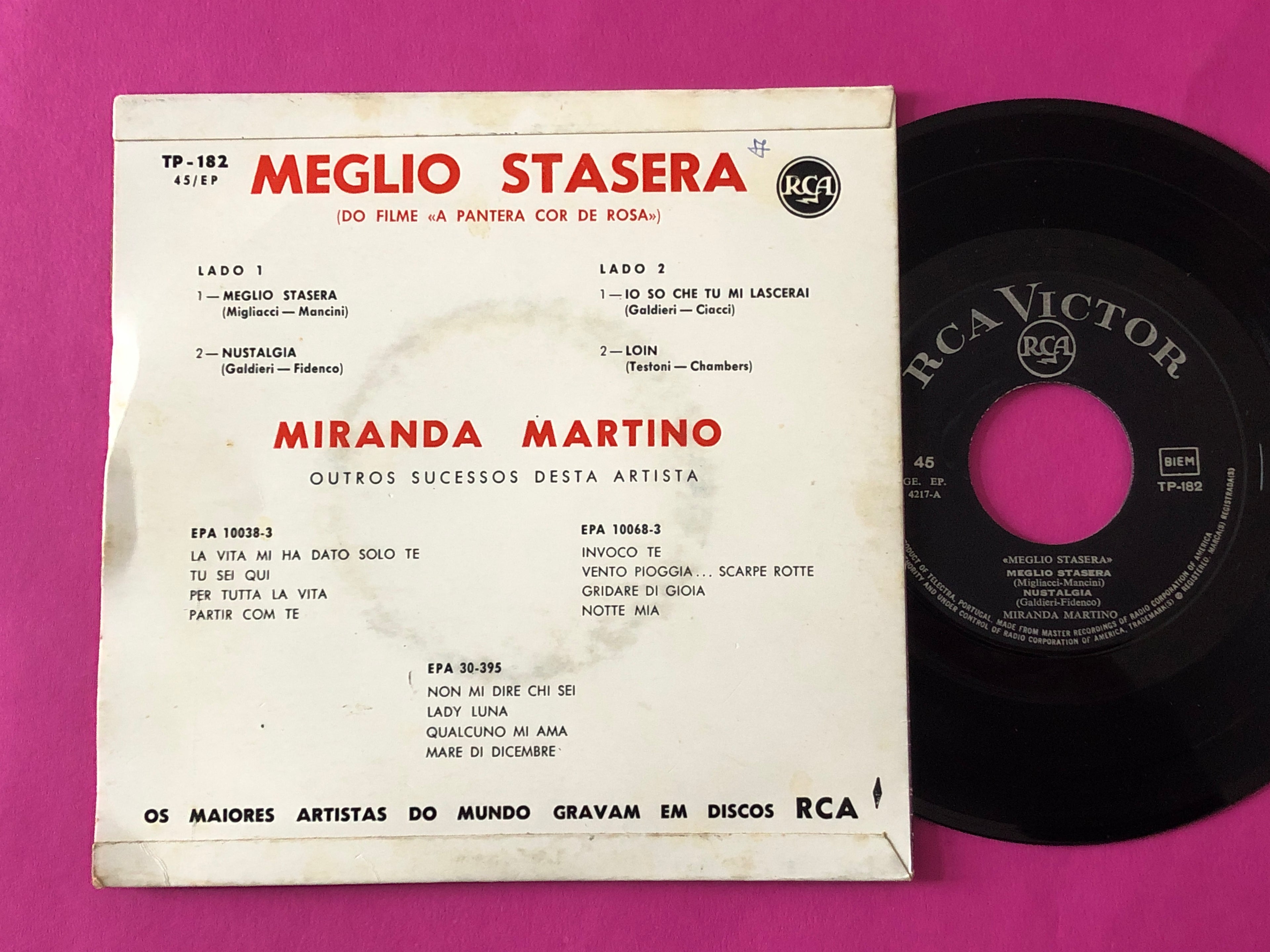 Miranda Martino : Meglio Stasera (7", EP)