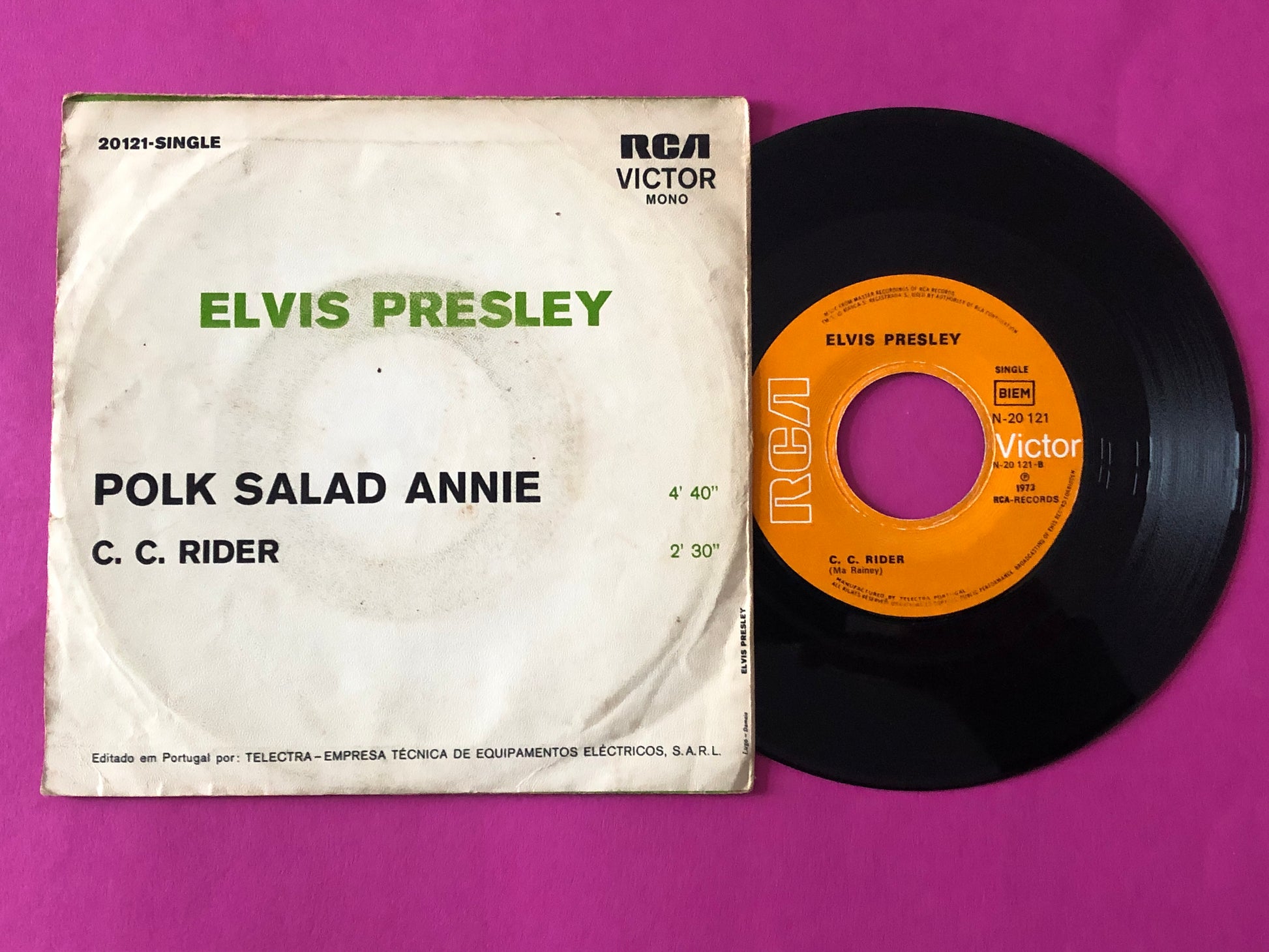 Elvis Presley : Polk Salad Annie (7", Single, Mono)