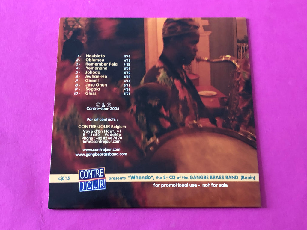 Gangbé Brass Band : Whendo (Roots Racines) (CD, Album, Promo)