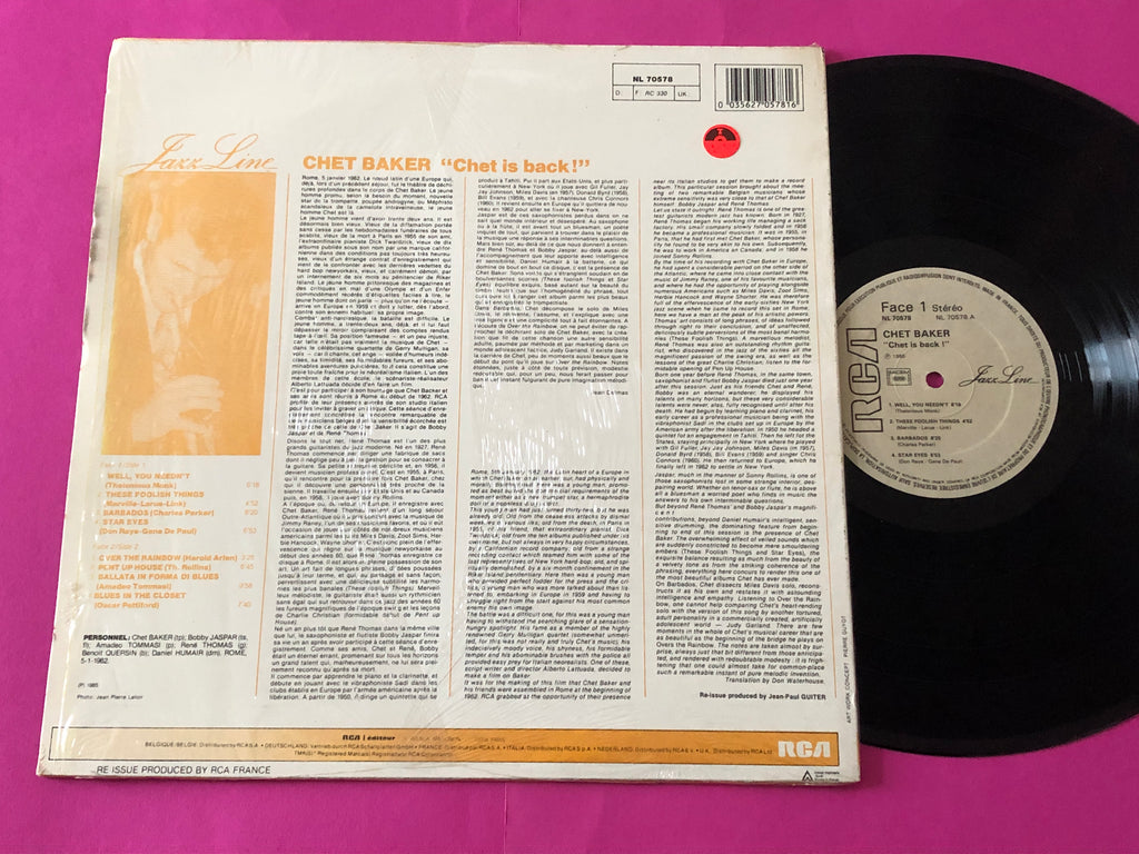 Chet Baker : Chet Is Back! (LP, RE)