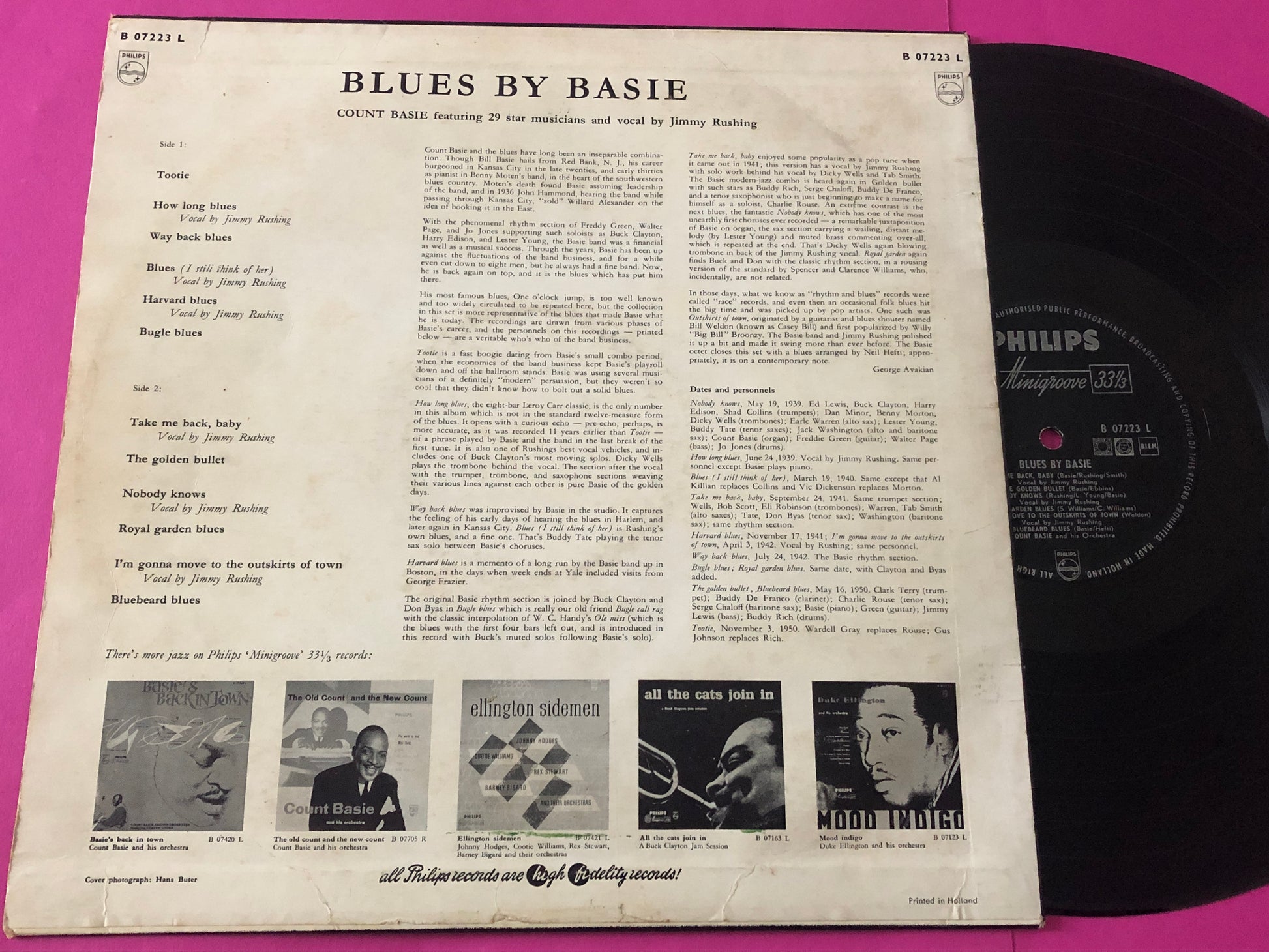 Count Basie : Blues By Basie (LP, Album, Comp, Mono)