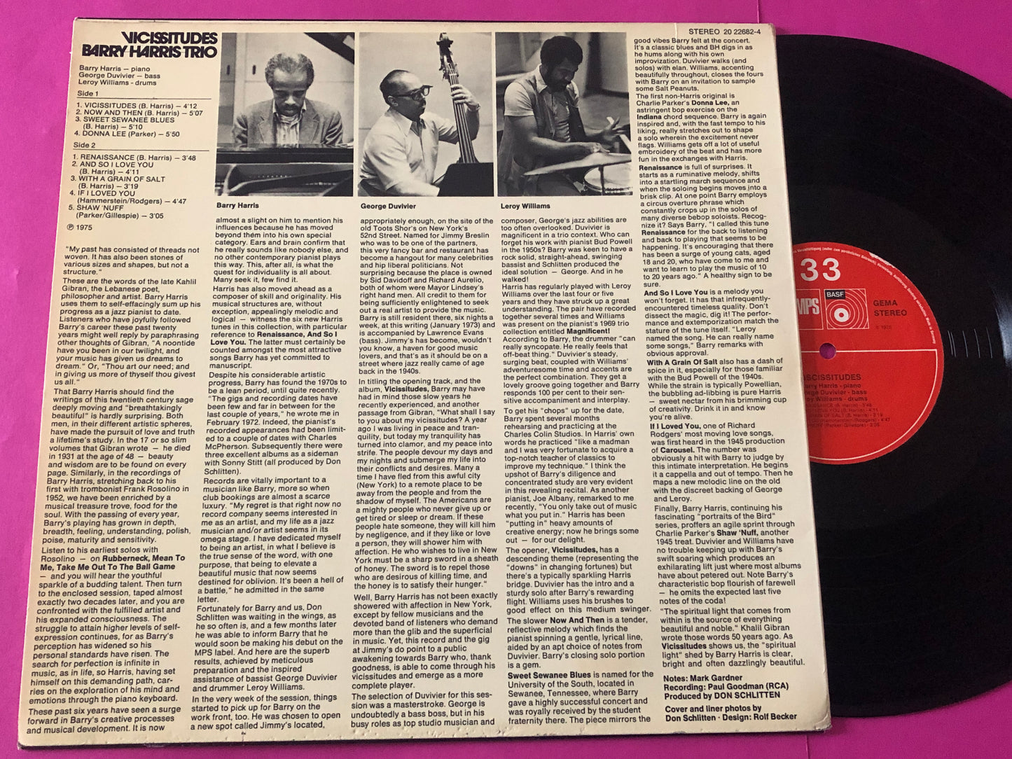 Barry Harris Trio : Vicissitudes (LP, Album)