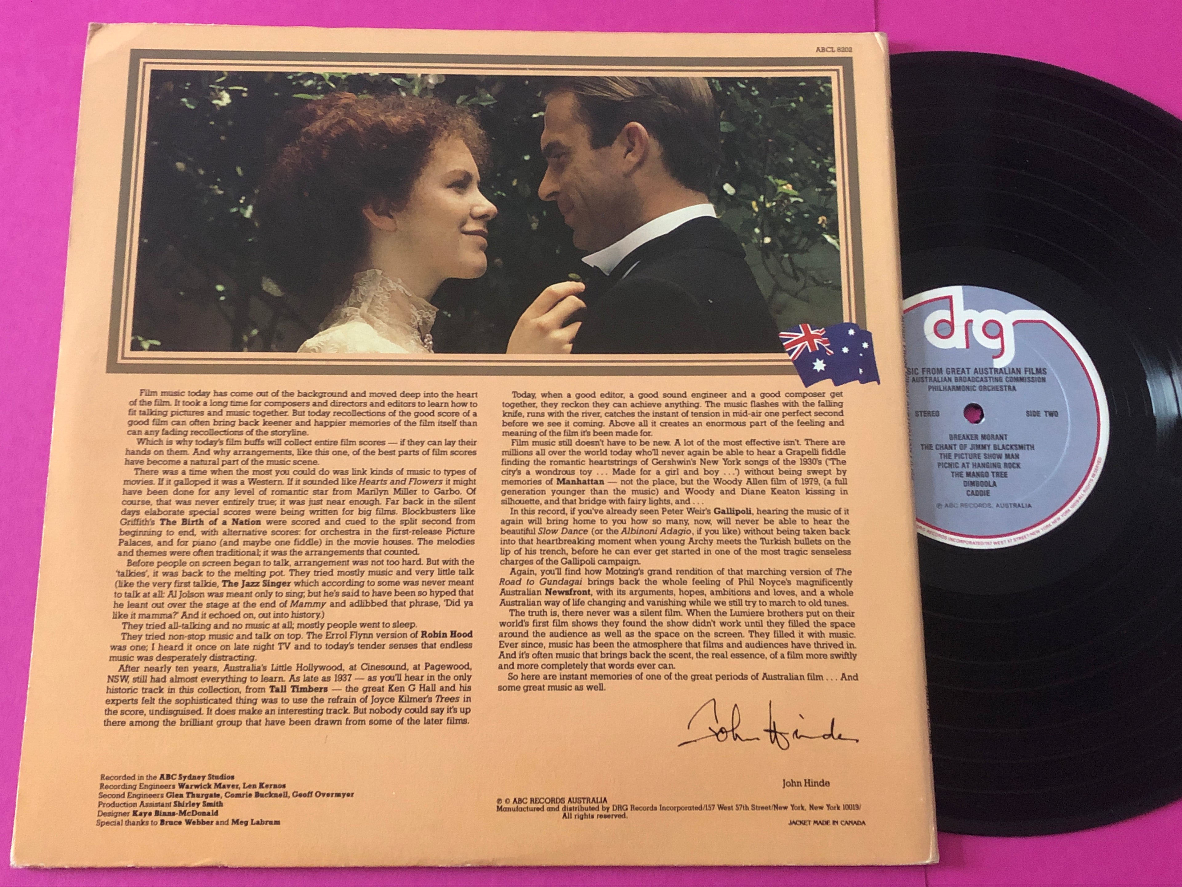 The Australian Broadcasting Commission Philharmonic Orchestra : Music From Great Australian Films (LP,Album,Stereo)