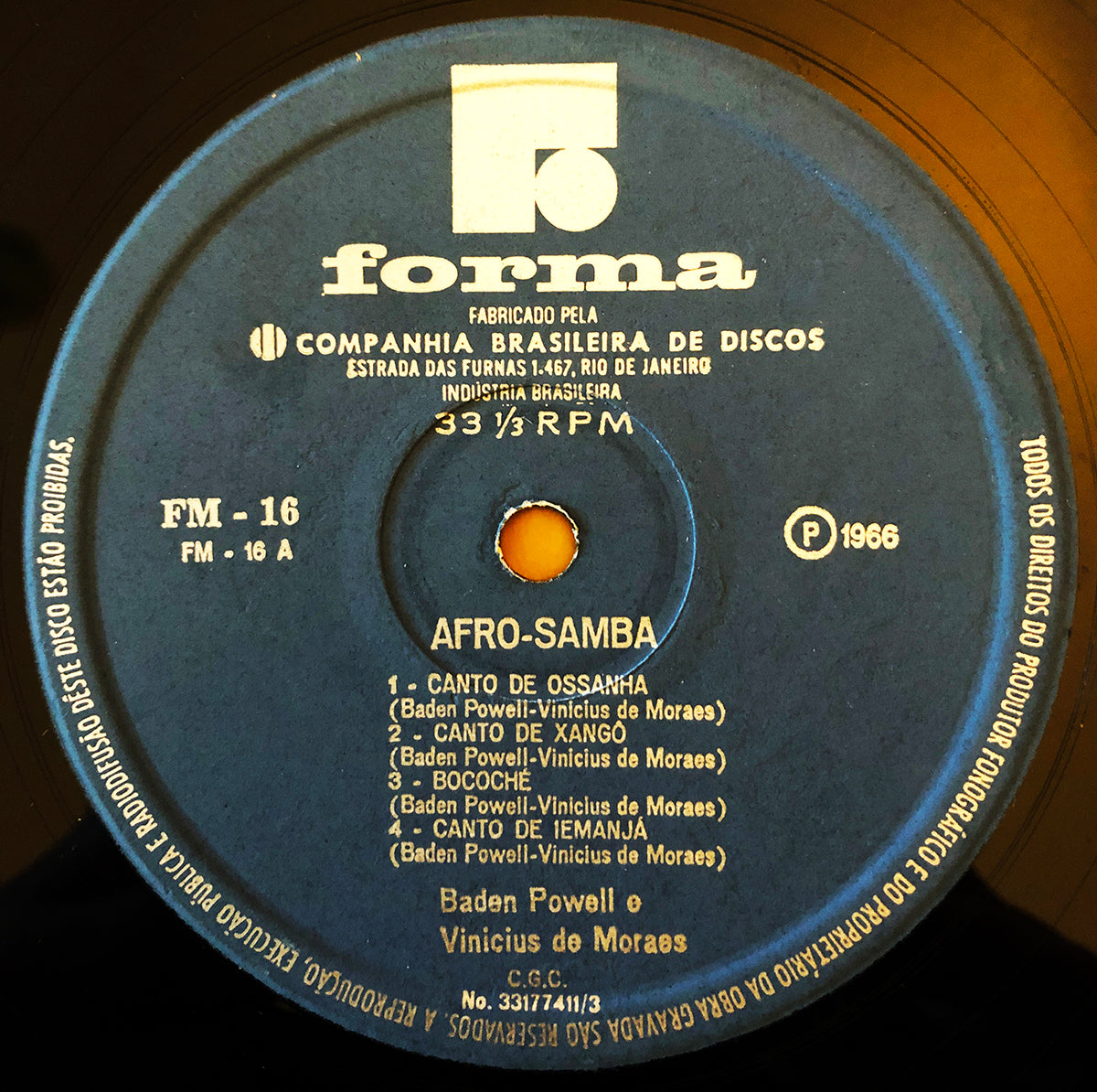 Baden Powell E Vinicius De Moraes : Os Afro Sambas (LP, Album, RE)