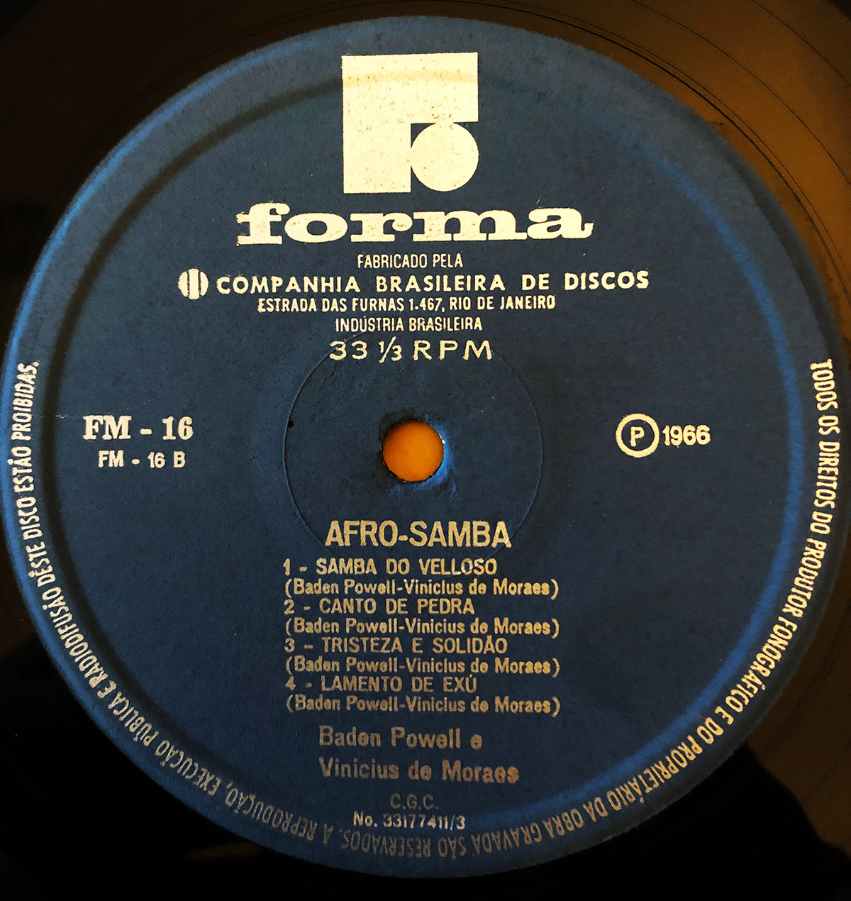 Baden Powell E Vinicius De Moraes : Os Afro Sambas (LP, Album, RE)