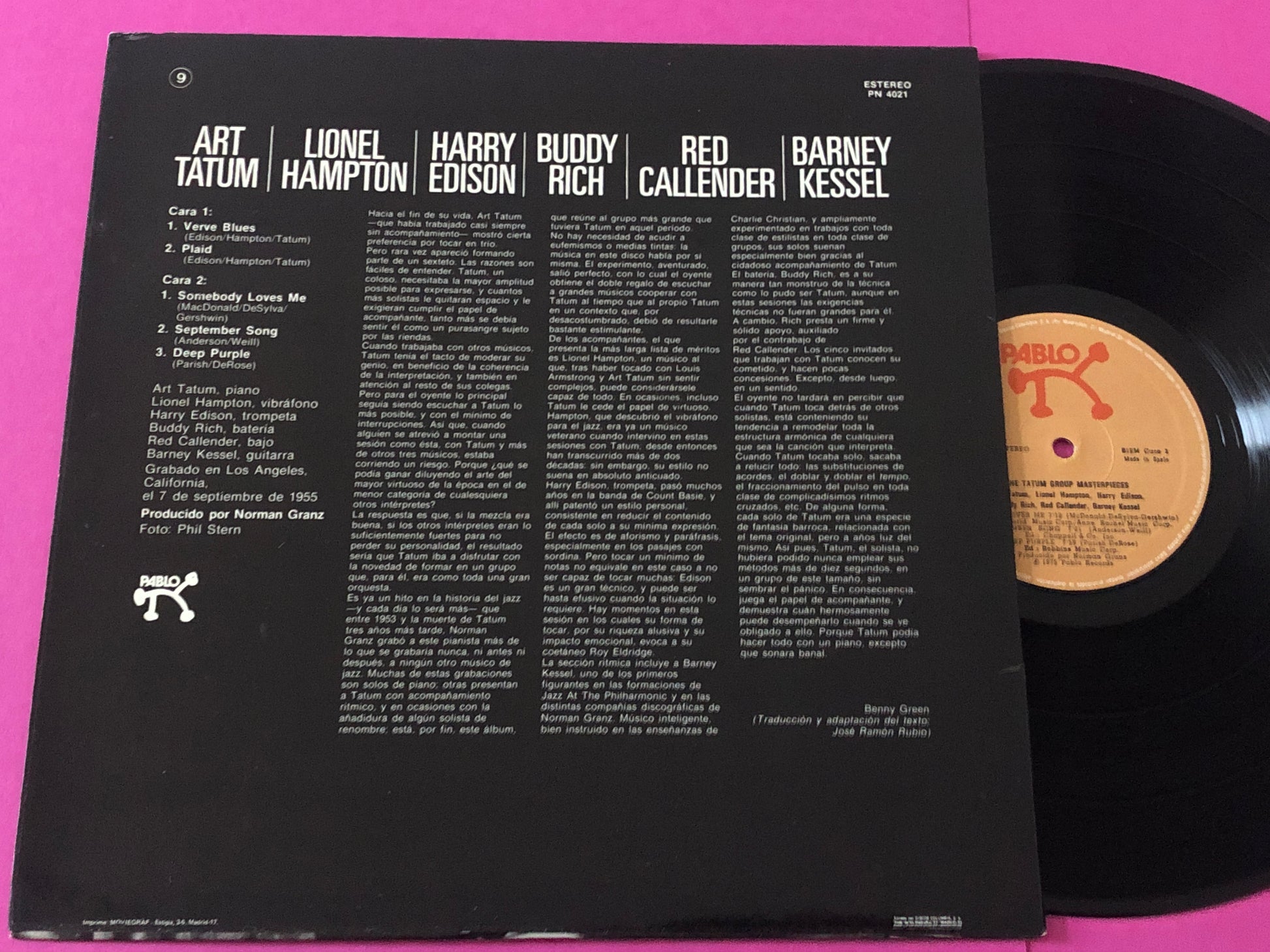 Art Tatum / Lionel Hampton / Harry Edison / Buddy Rich / Red Callender / Barney Kessel : The Tatum Group Masterpieces (LP,Album)