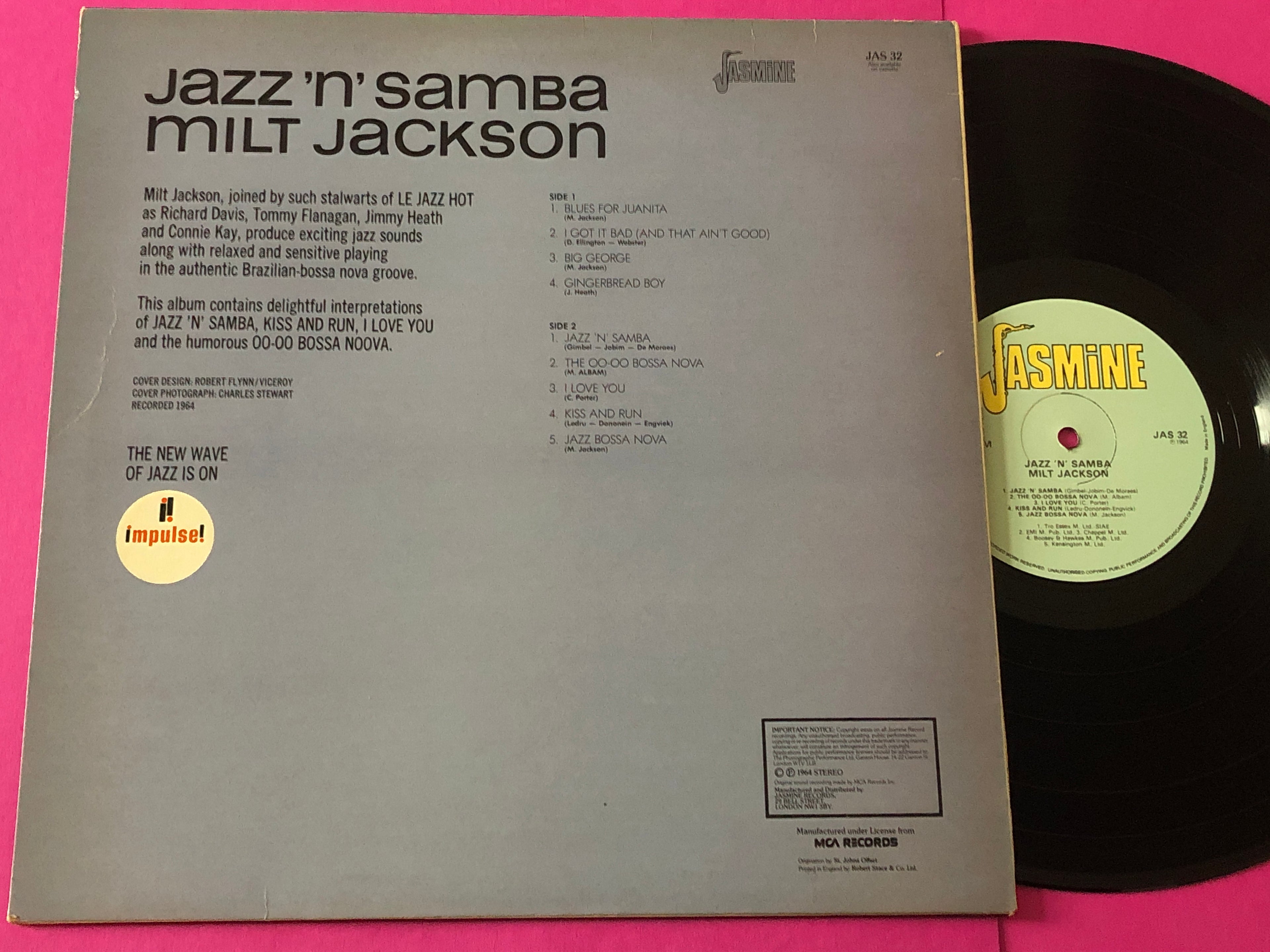 Milt Jackson : Jazz 'n' Samba (LP,Album,Reissue,Stereo)