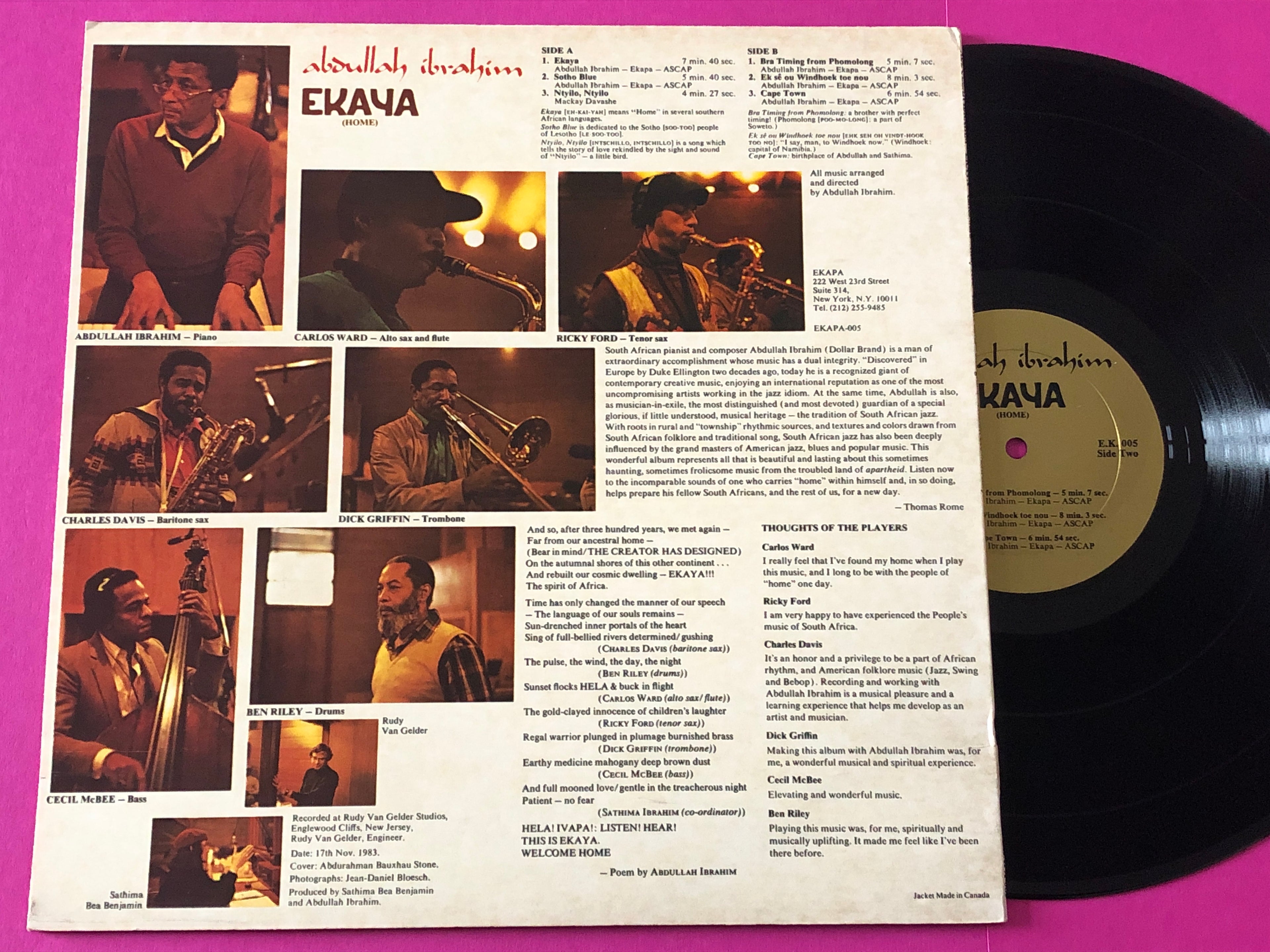 Abdullah Ibrahim : Ekaya (Home) (LP,Album)